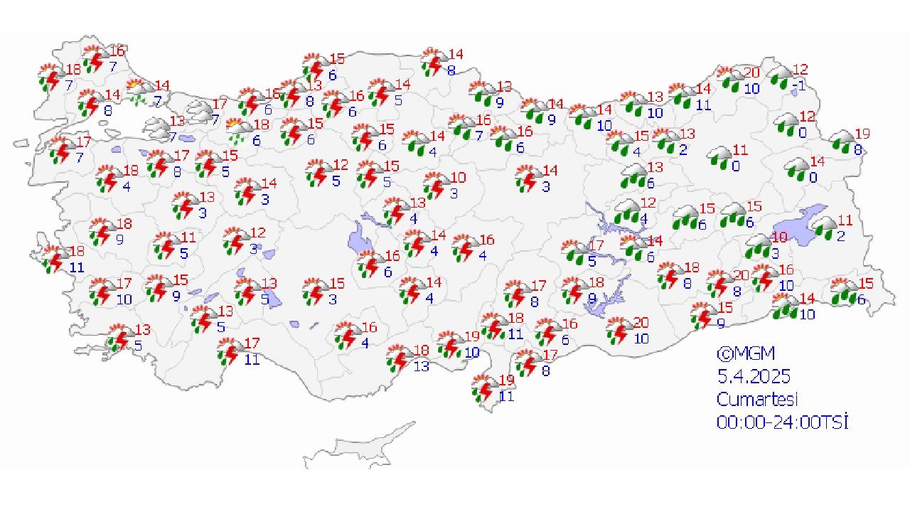 5 Nisan 2025 Meteoroloji'den rapor geldi! Kuvvetli yağış geliyor... 1