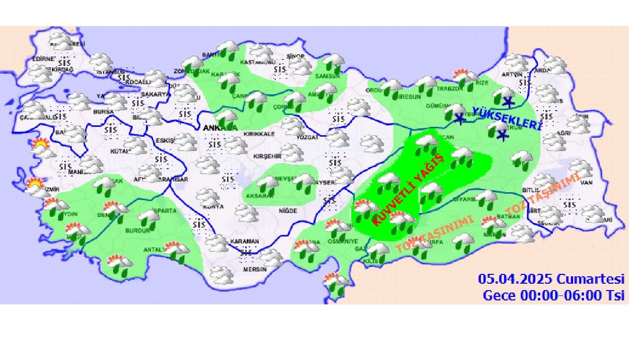 5 Nisan 2025 Meteoroloji'den rapor geldi! Kuvvetli yağış geliyor... 2