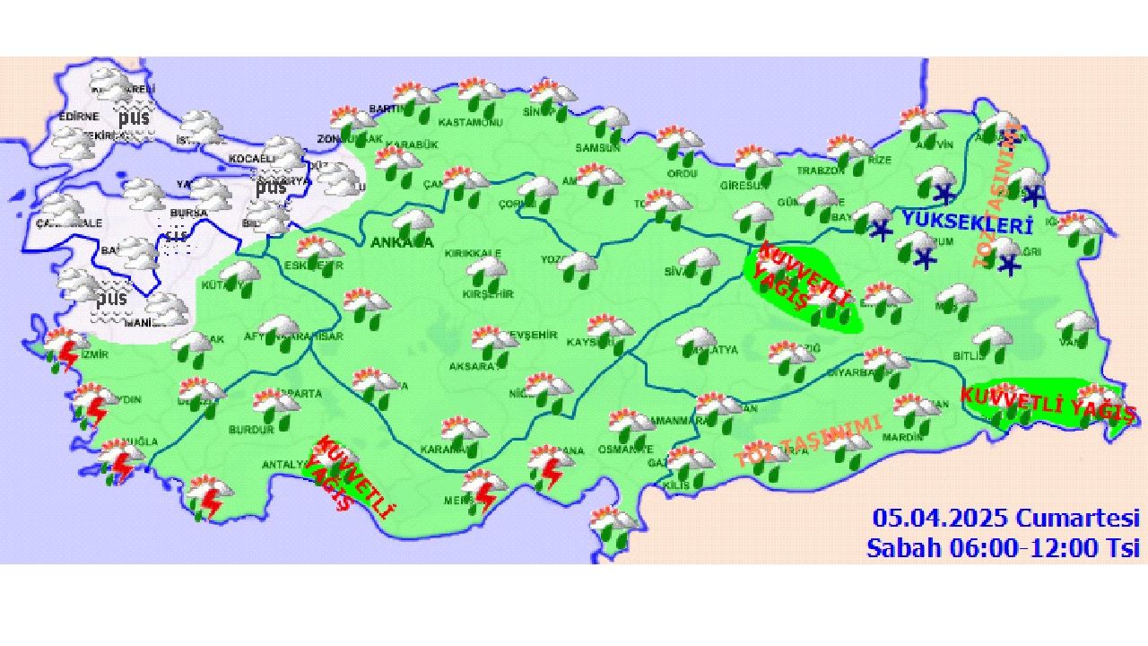 5 Nisan 2025 Meteoroloji'den rapor geldi! Kuvvetli yağış geliyor... 3