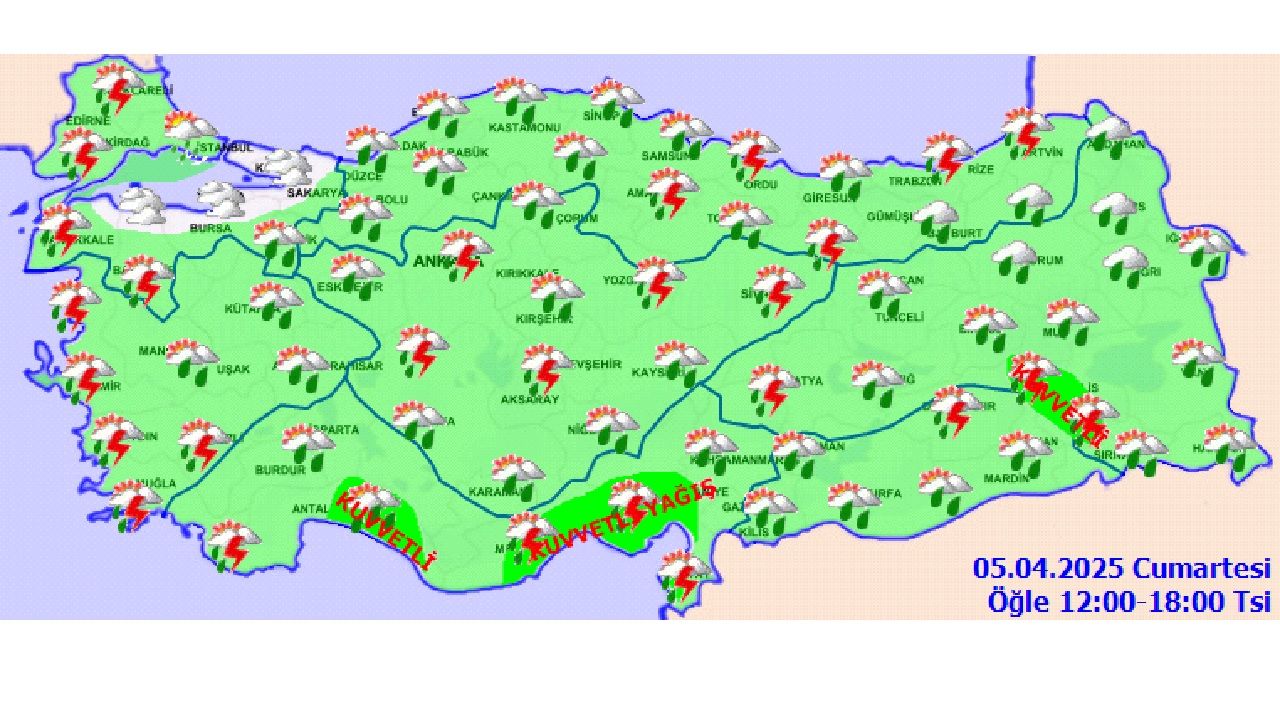 5 Nisan 2025 Meteoroloji'den rapor geldi! Kuvvetli yağış geliyor... 4