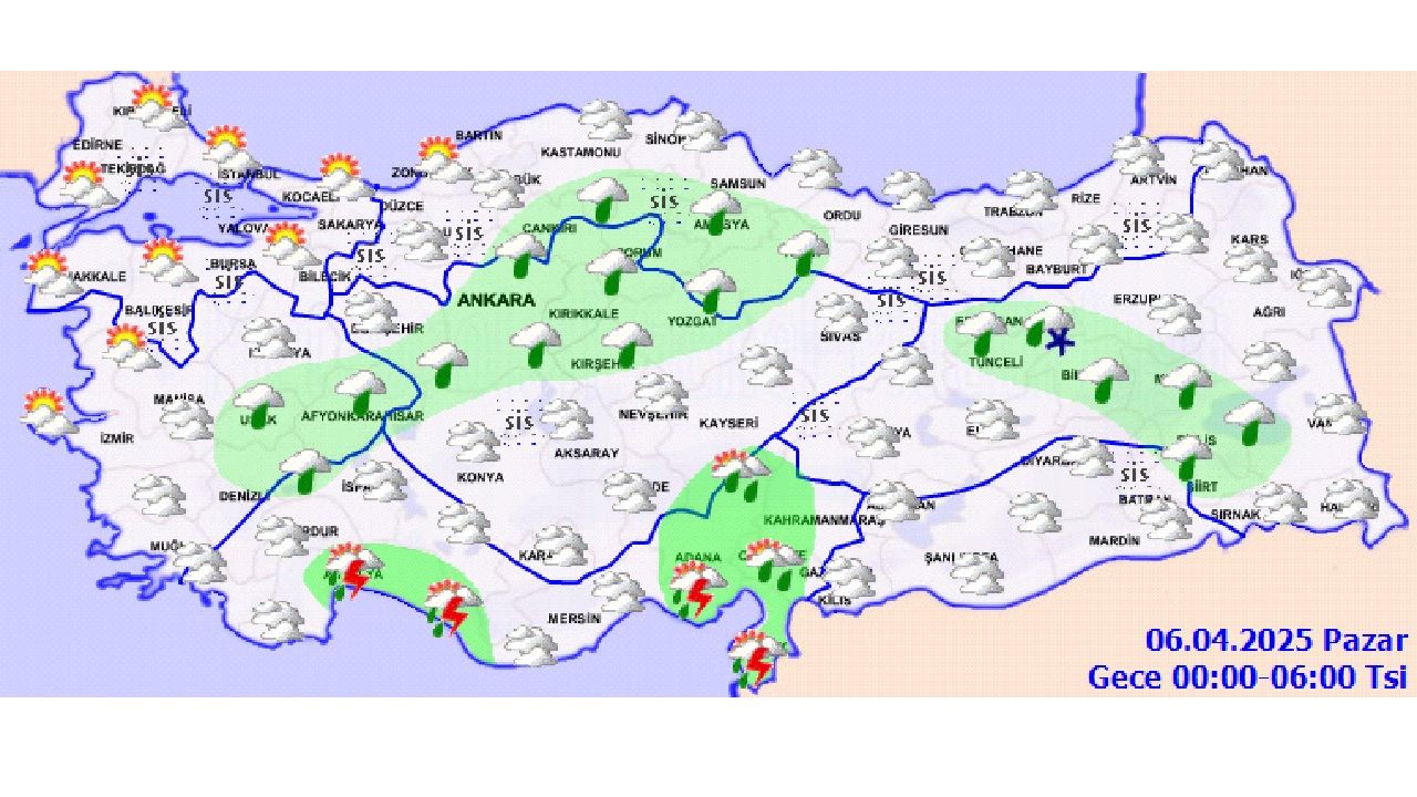 6 Nisan 2025 yurt geneli hava durumu! Kuvvetli ve yerel yağışlara karşı önleminizi alın... 2