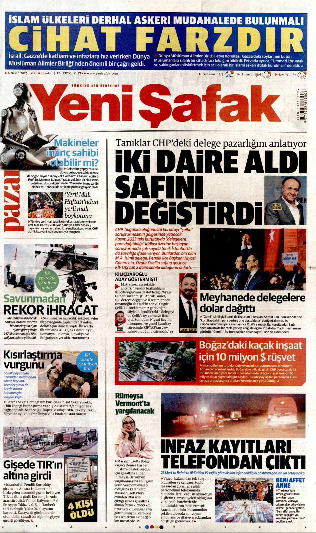 Martta gömüldü, Temmuzda dirildi! İstanbul'da film gibi olay... 6 Nisan Pazar gazete manşetleri 9