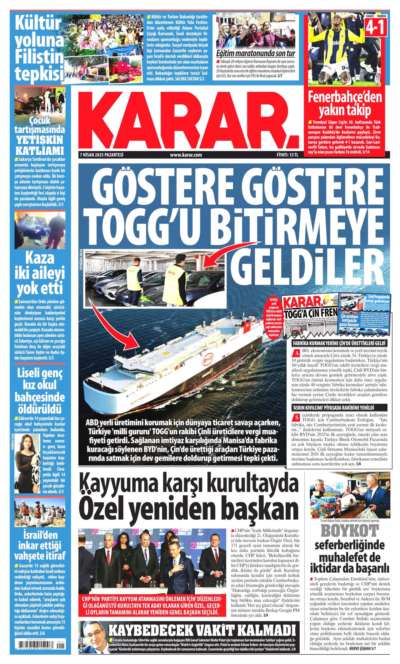 İlk deprem otomotivde! Markalar araç fiyatlarını artırmaya başladı...Bugünün gazete manşetleri 7