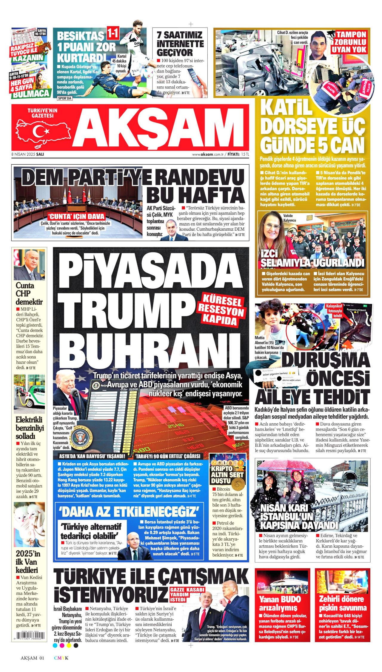 Trump'ın vergi savaşı piyasaları altüst etti! Küresel yangın başladı... Bugünün gazete manşetleri 4