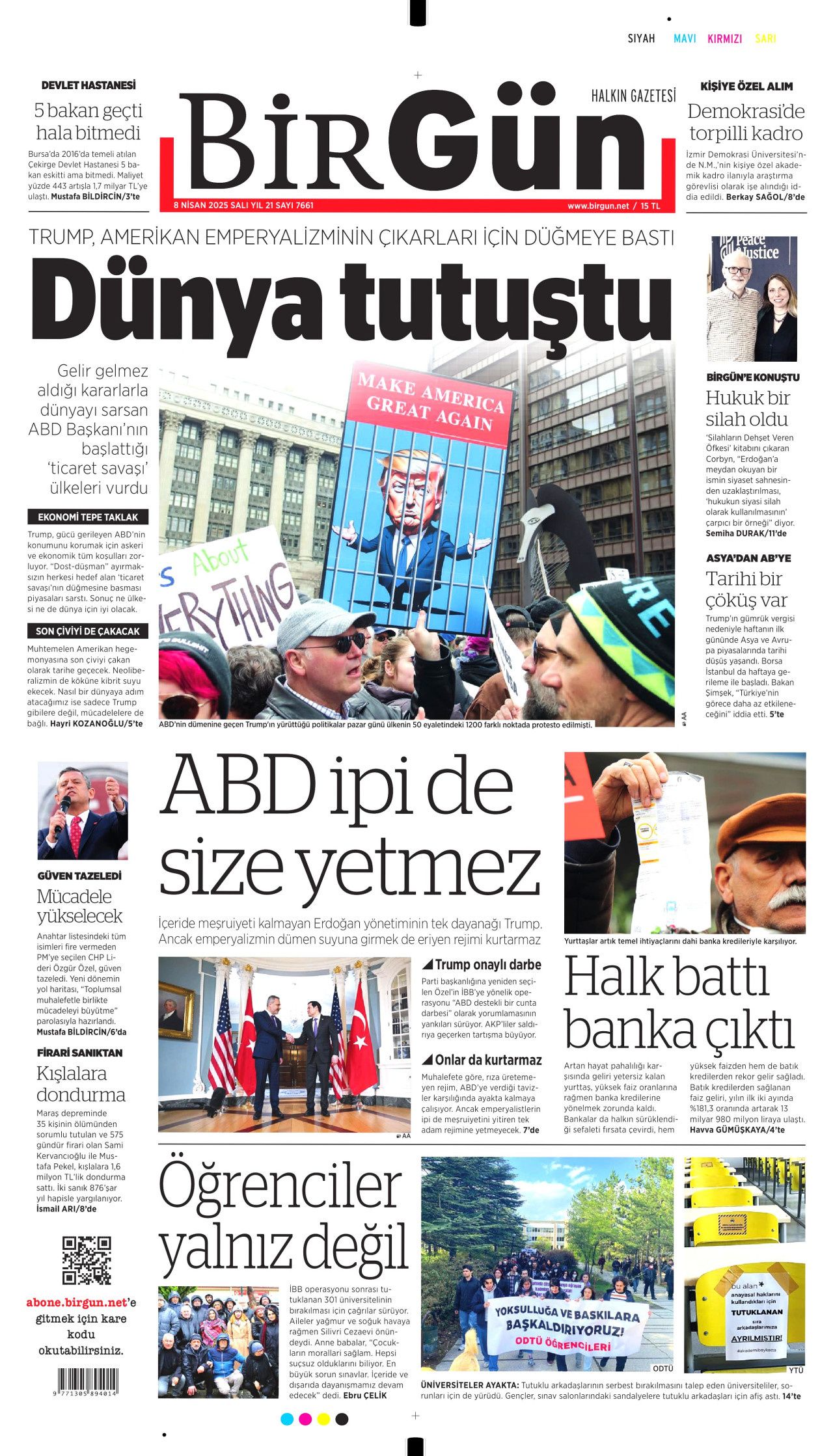Trump'ın vergi savaşı piyasaları altüst etti! Küresel yangın başladı... Bugünün gazete manşetleri 18