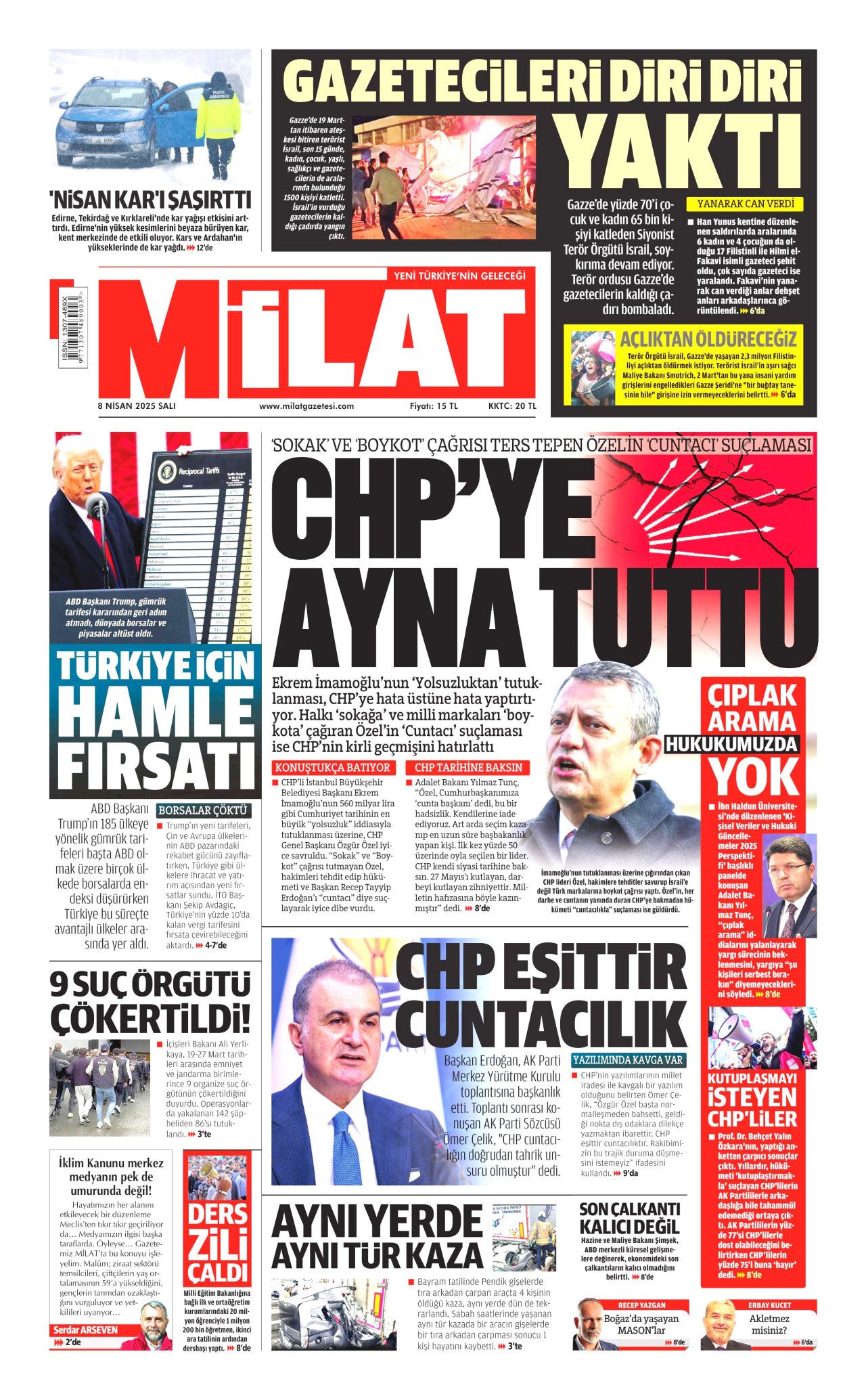 Trump'ın vergi savaşı piyasaları altüst etti! Küresel yangın başladı... Bugünün gazete manşetleri 11