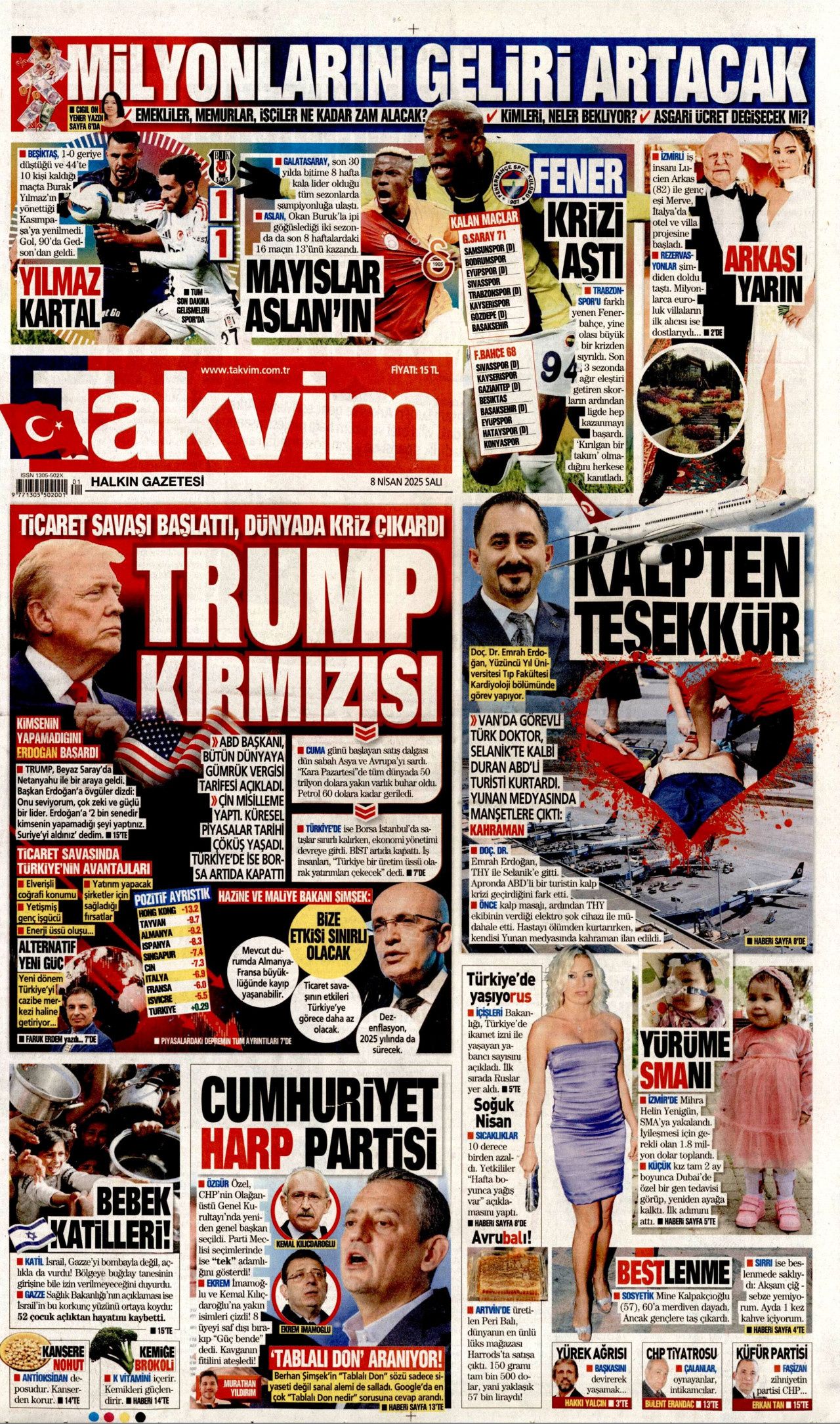 Trump'ın vergi savaşı piyasaları altüst etti! Küresel yangın başladı... Bugünün gazete manşetleri 20