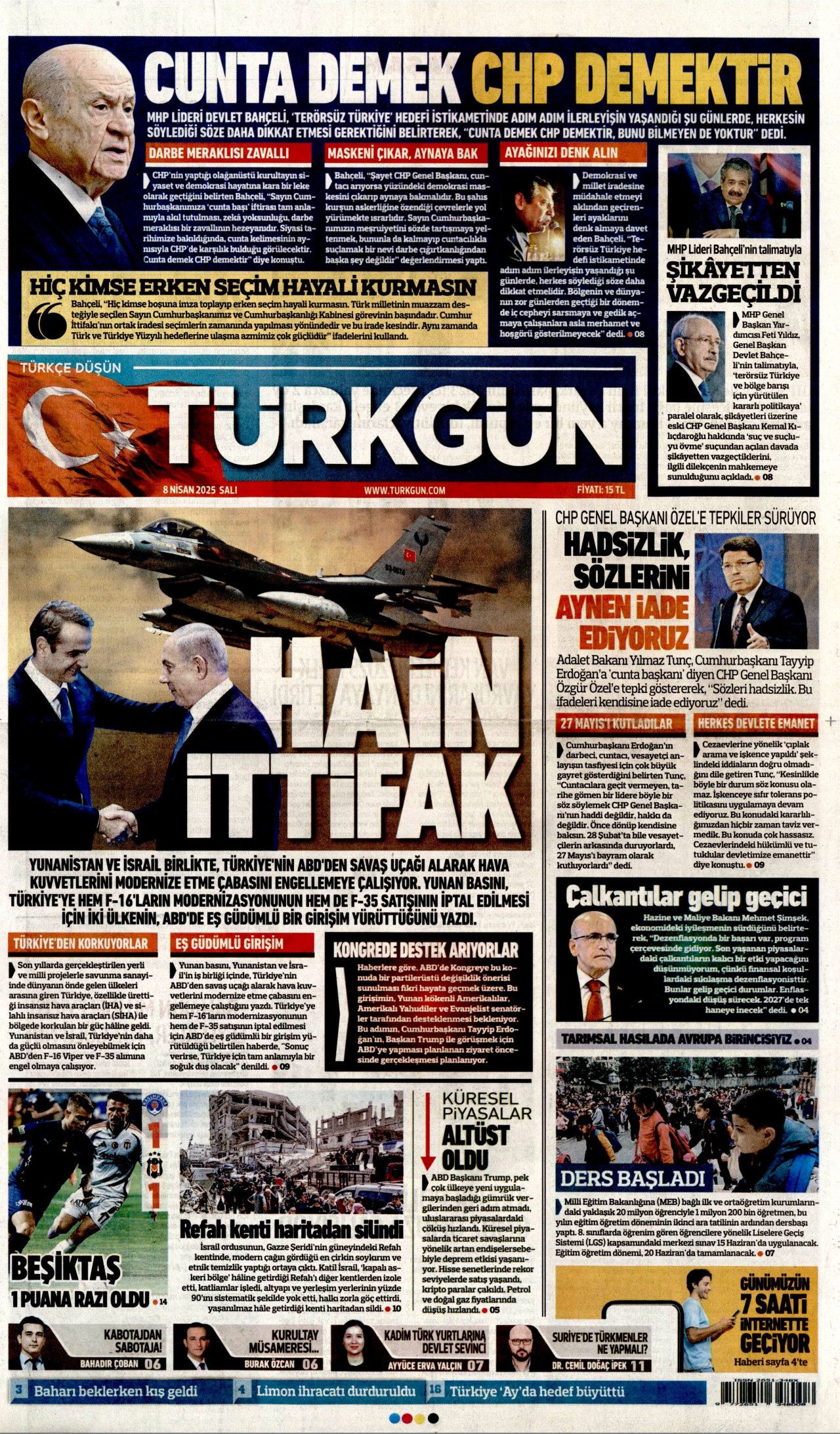 Trump'ın vergi savaşı piyasaları altüst etti! Küresel yangın başladı... Bugünün gazete manşetleri 15