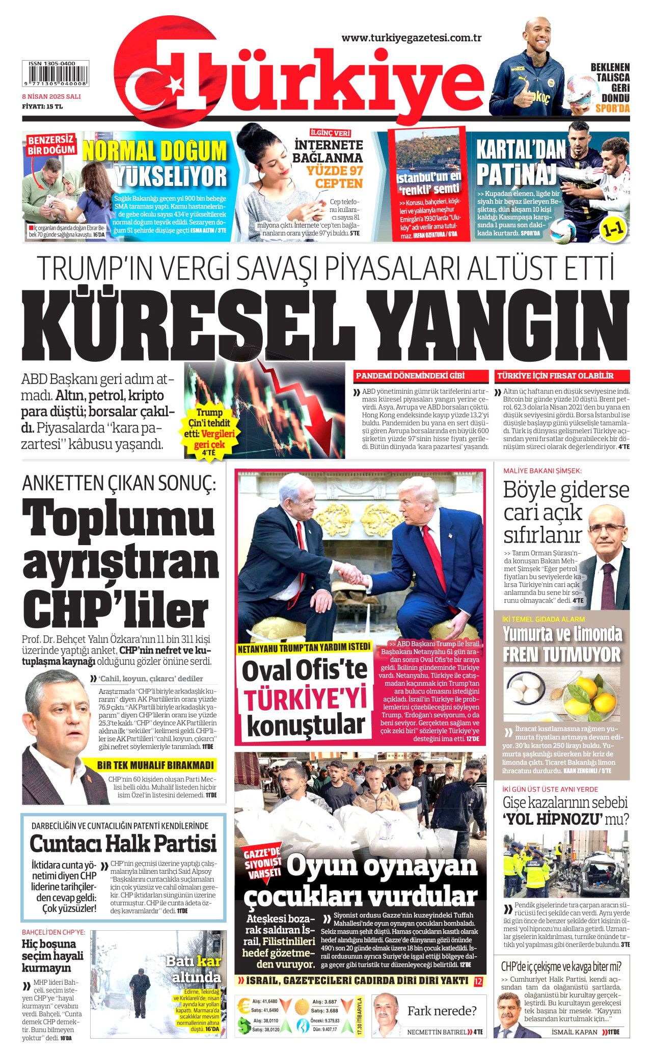 Trump'ın vergi savaşı piyasaları altüst etti! Küresel yangın başladı... Bugünün gazete manşetleri 7
