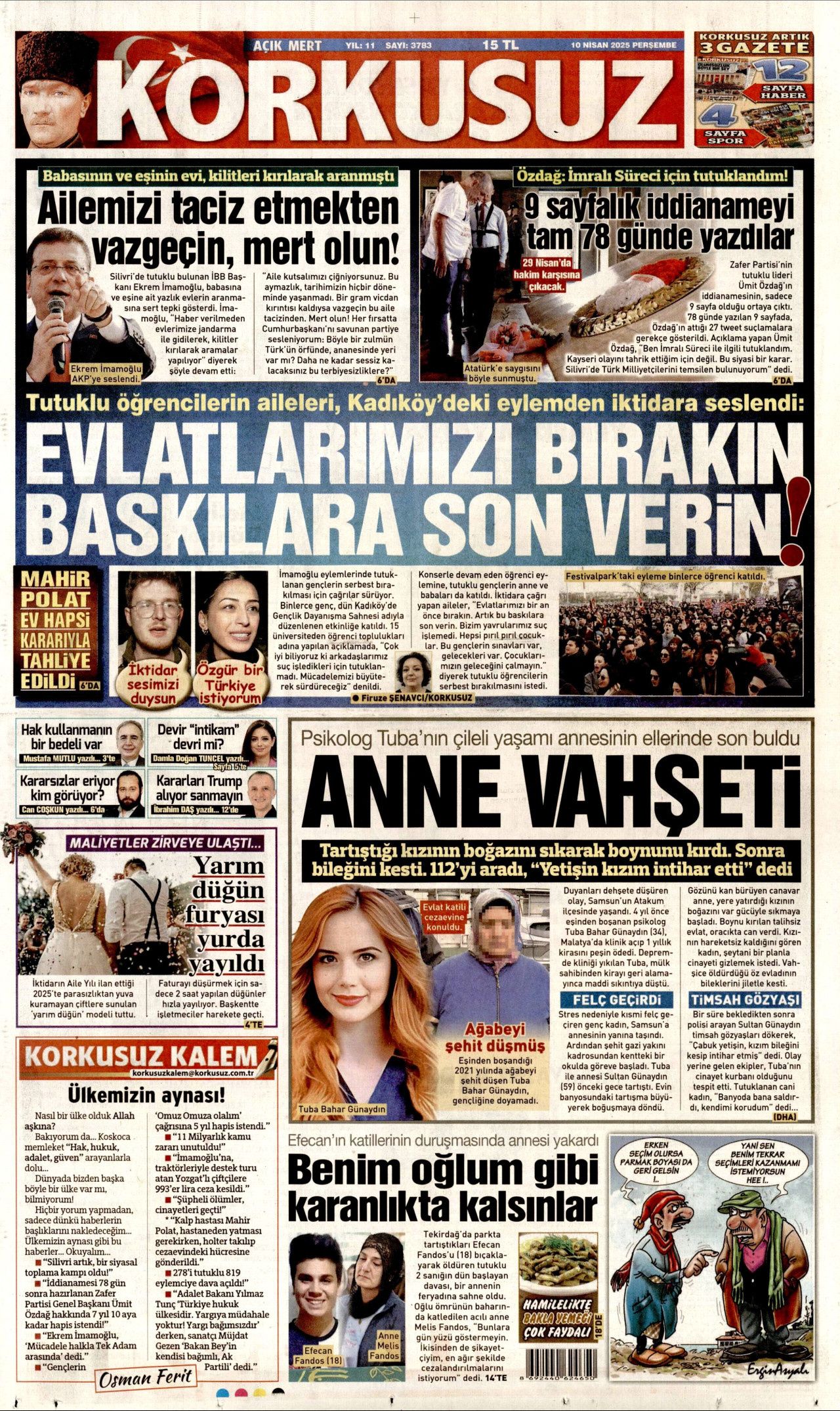 Ayrıcalıklı bu kişiler kim? Grand Kartalkaya faciasında korkunç iddia! 10 Nisan Perşembe gazete manşetleri 12