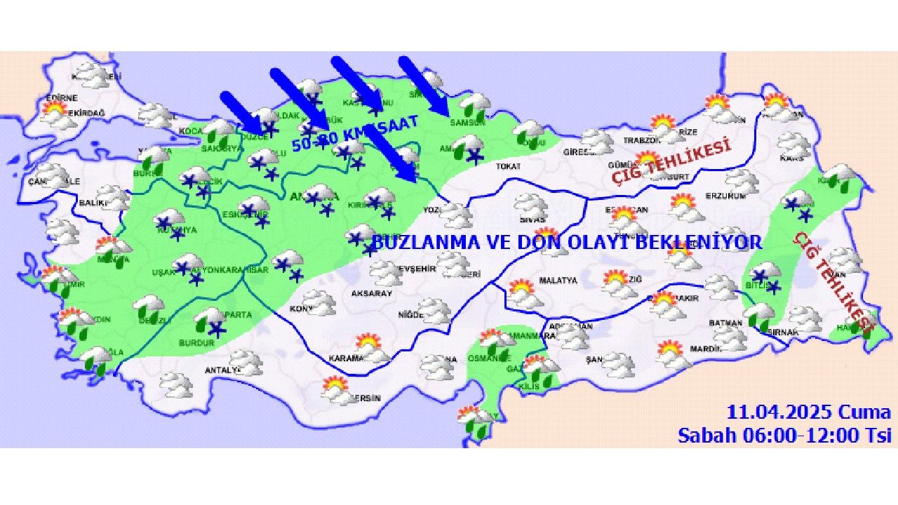 11 Nisan 2025 Türkiye geneli hava durumu! Hava sıcaklıkları 5 dereceye kadar yükseliyor... 3