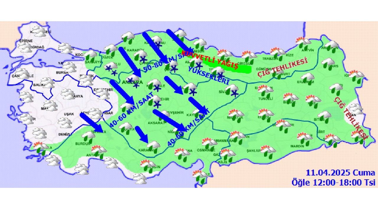 11 Nisan 2025 Türkiye geneli hava durumu! Hava sıcaklıkları 5 dereceye kadar yükseliyor... 4