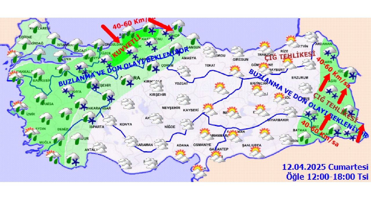12 Nisan 2025 Türkiye genelinde sağanak ve kar yağışı devam edecek! Ankara, İzmir, İstanbul ve Bursa'da beklenen hava durumu... 3