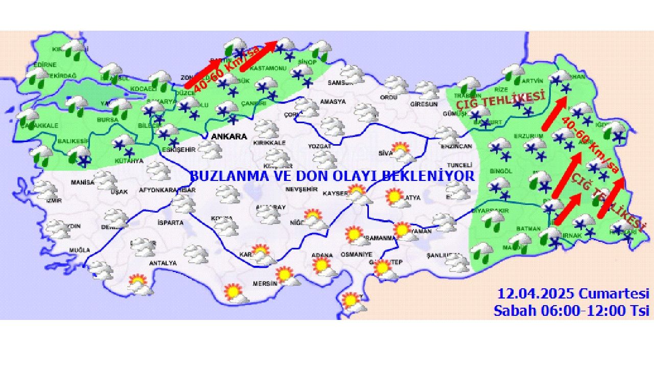 12 Nisan 2025 Türkiye genelinde sağanak ve kar yağışı devam edecek! Ankara, İzmir, İstanbul ve Bursa'da beklenen hava durumu... 4