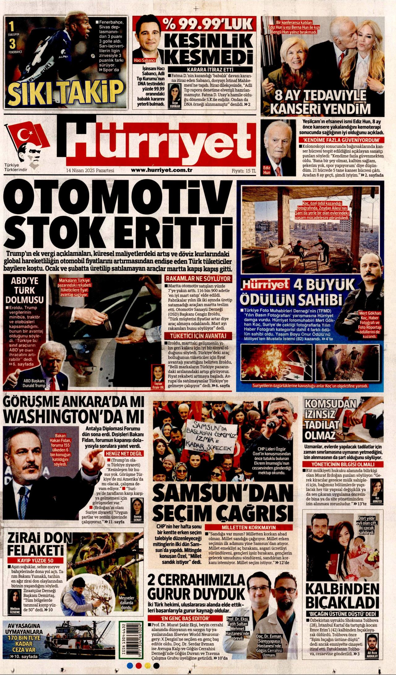 Otomotiv stok eritti: Türk tüketiciler bayilere koştu! Rekabet fiyat avantajı sağlıyor! 14 Nisan Pazartesi gazete manşetleri 1