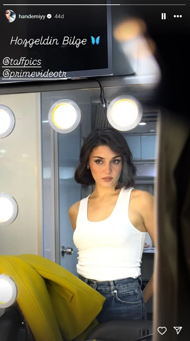 Hande Erçel yeni dizisi için imaj değiştirdi! Saçlarını kısacık kestirdi 6