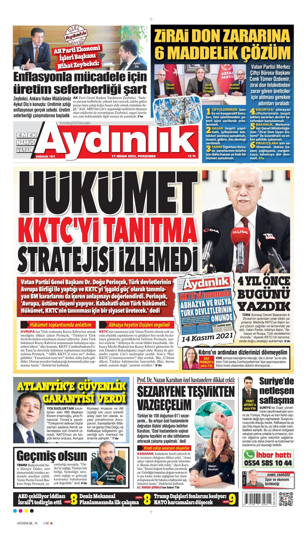 Zirai felaket için seferberlik! Ödemeler hemen yapılacak: Faizsiz kredi yolda... Günün gazete manşetleri 17