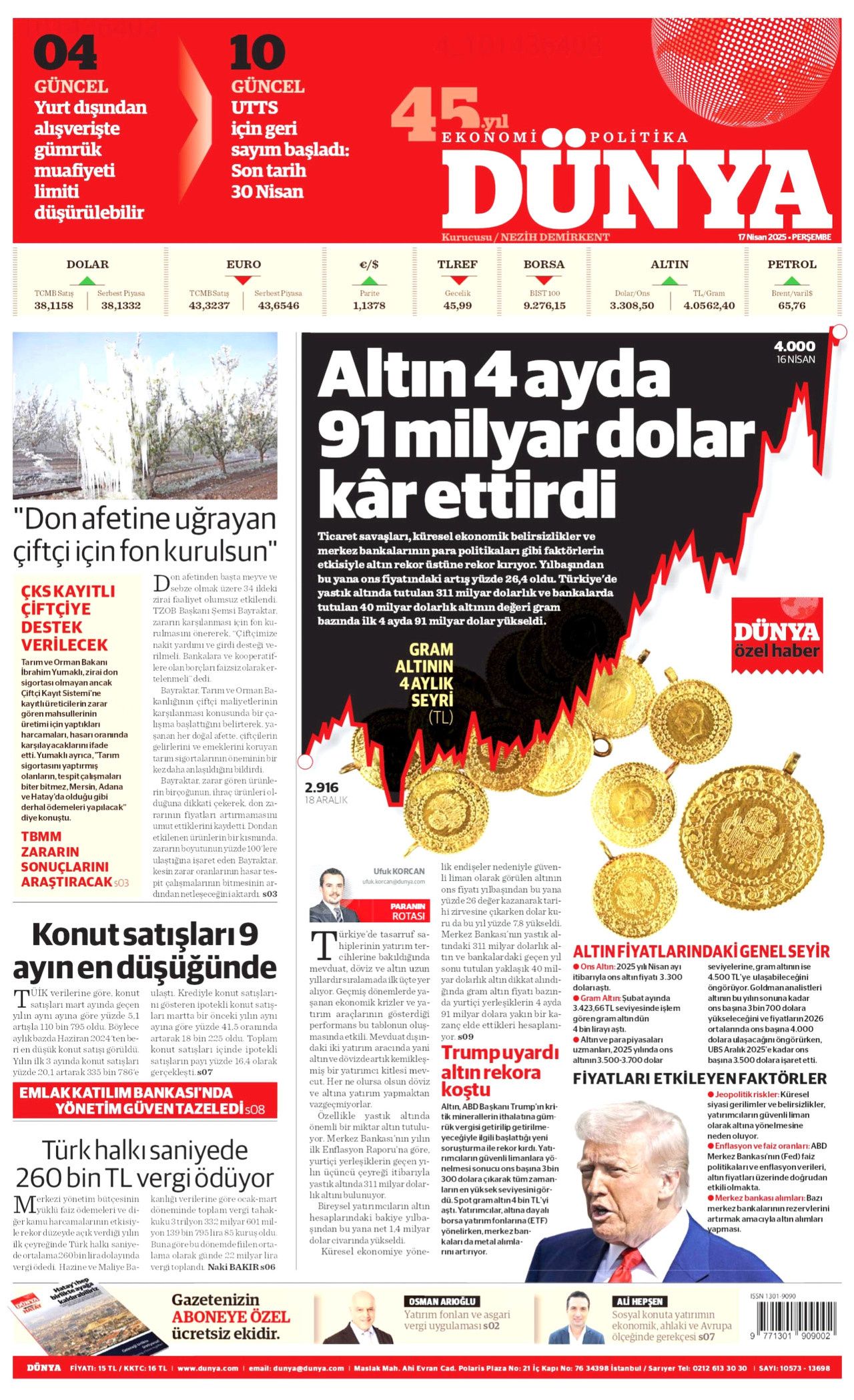 Zirai felaket için seferberlik! Ödemeler hemen yapılacak: Faizsiz kredi yolda... Günün gazete manşetleri 23