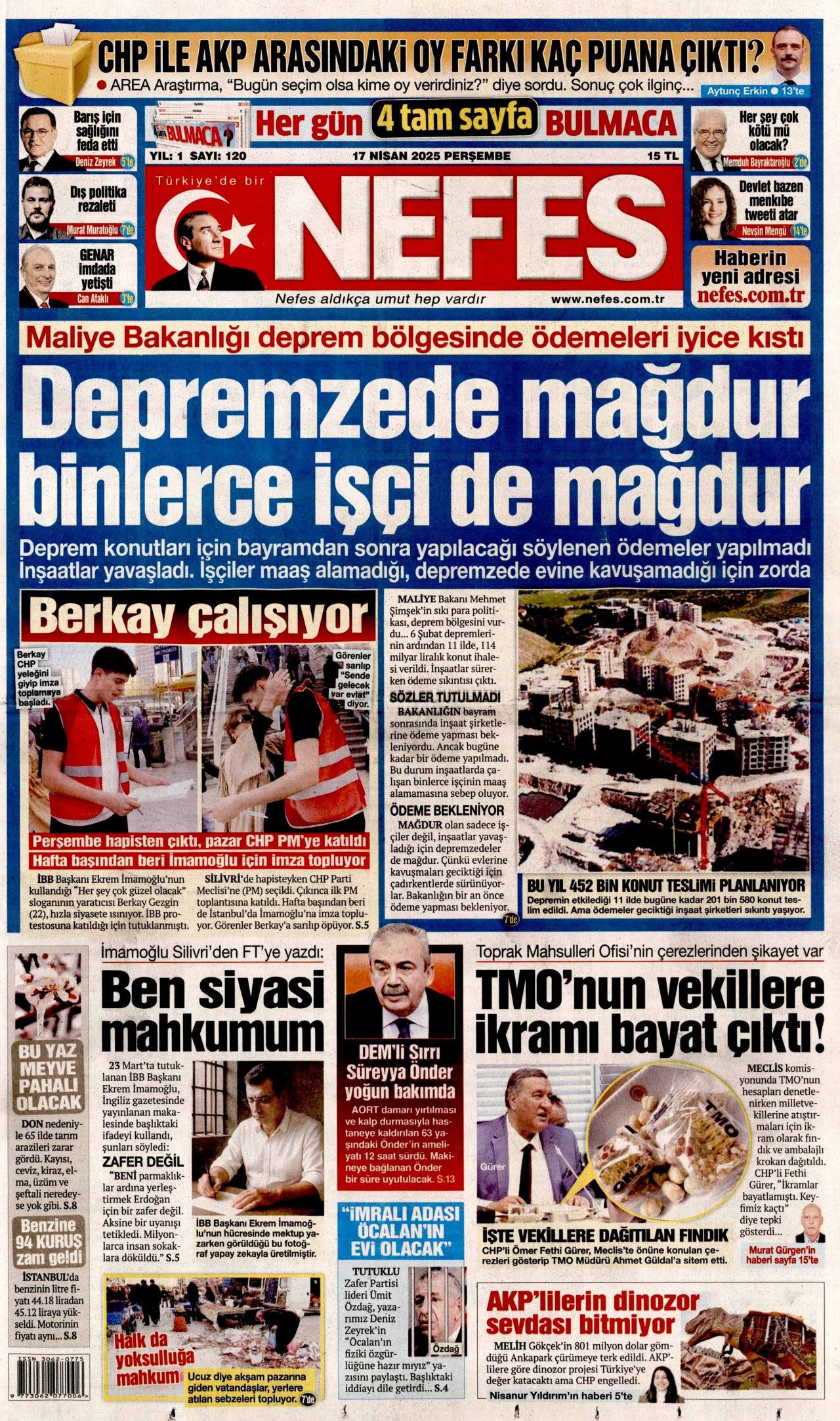 Zirai felaket için seferberlik! Ödemeler hemen yapılacak: Faizsiz kredi yolda... Günün gazete manşetleri 19