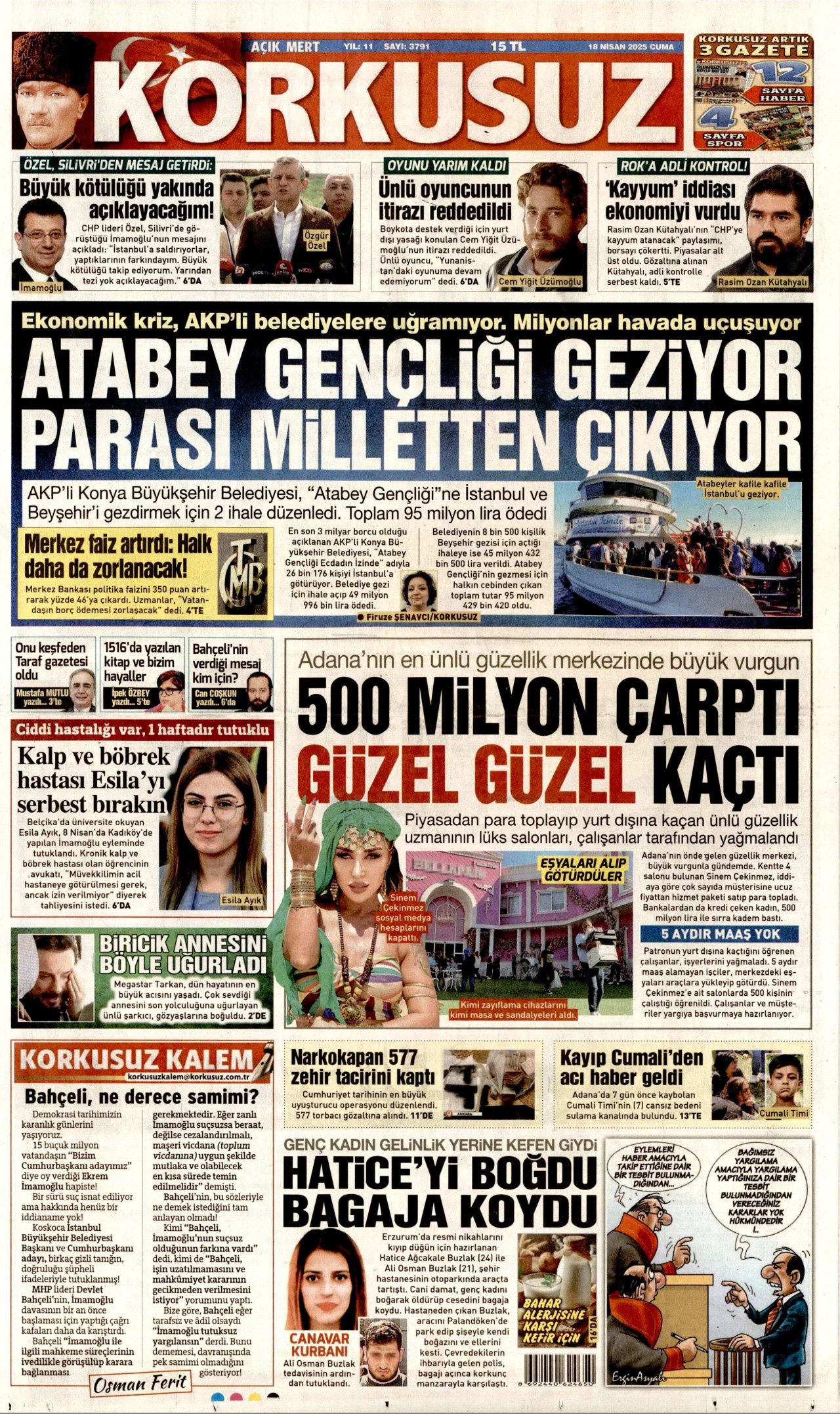 'CHP'ye kayyum atanacak' yalanında kim kazandı? Bir gecede yüzde 50... İşte 18 Nisan Cuma gazete manşetleri! 24