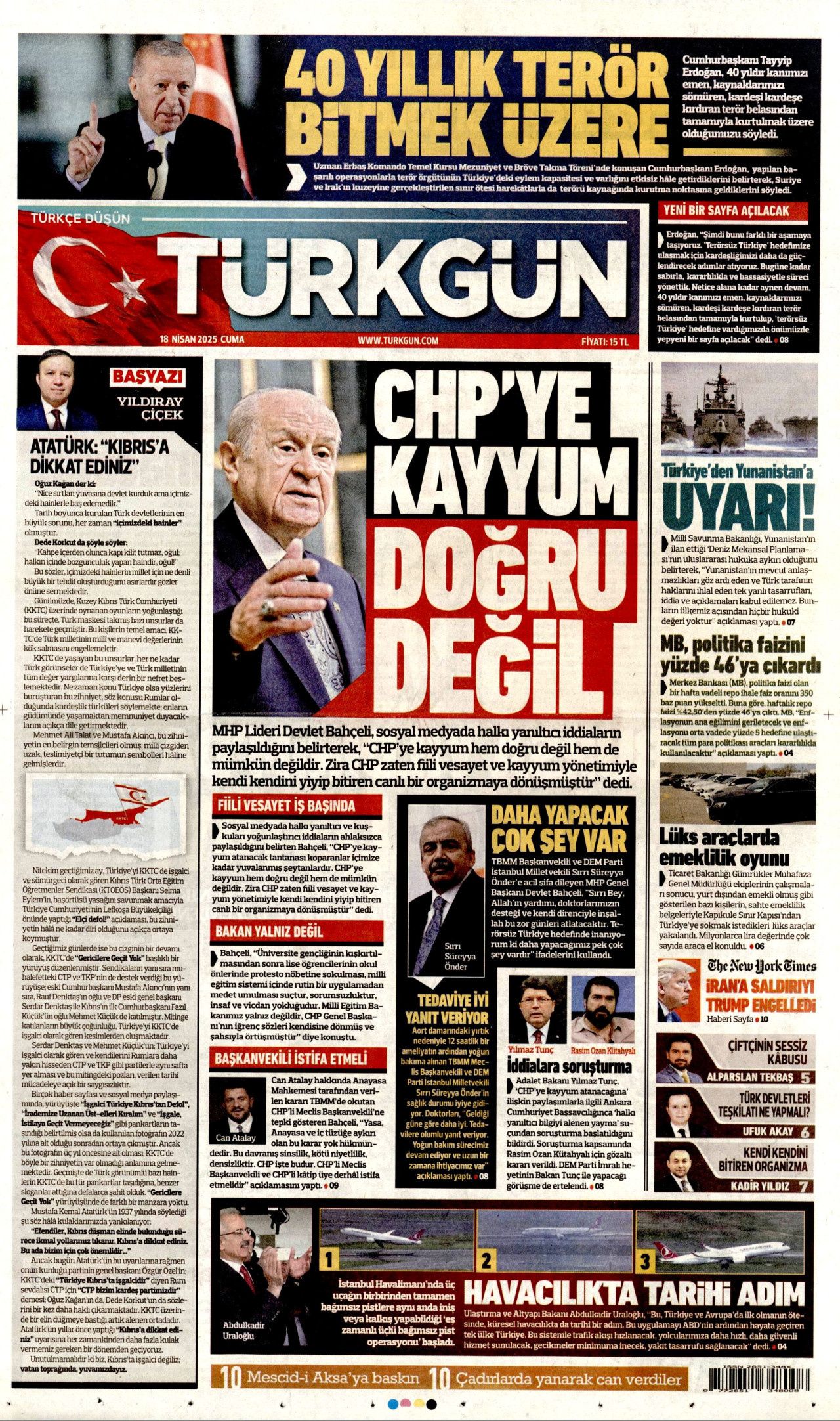 'CHP'ye kayyum atanacak' yalanında kim kazandı? Bir gecede yüzde 50... İşte 18 Nisan Cuma gazete manşetleri! 10