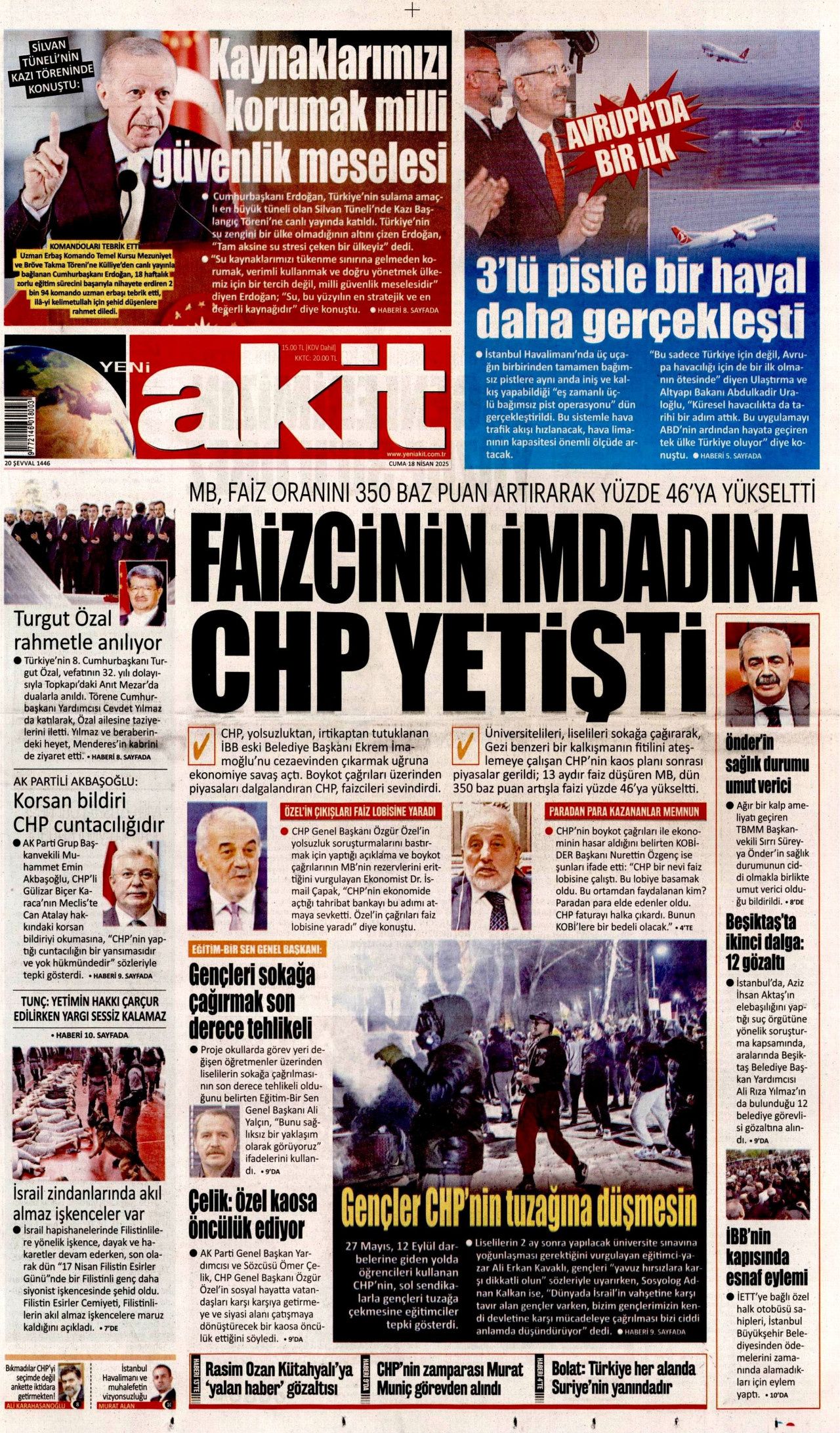 'CHP'ye kayyum atanacak' yalanında kim kazandı? Bir gecede yüzde 50... İşte 18 Nisan Cuma gazete manşetleri! 11