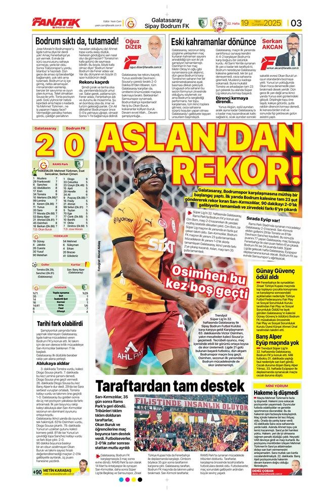 "Galatasaray'dan Bodrum sefası!" İşte günün spor manşetleri 5