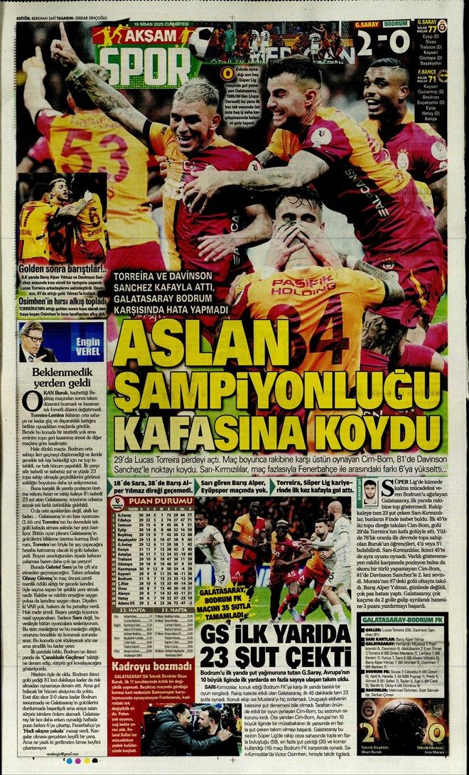 "Galatasaray'dan Bodrum sefası!" İşte günün spor manşetleri 4