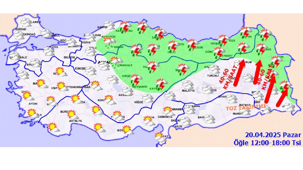 20 Nisan 2025 Pazar yurt genelinde hava nasıl olacak? İşte kuvvetli yağış beklenen iller... 3