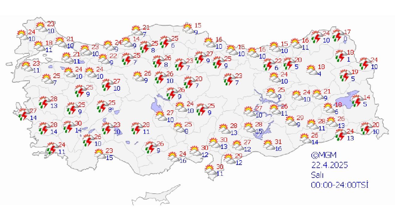 21 Nisan 2025 Pazartesi hava durumu tahminleri geldi! Haftanın ilk iş günü beklenen hava sıcaklıkları... 2