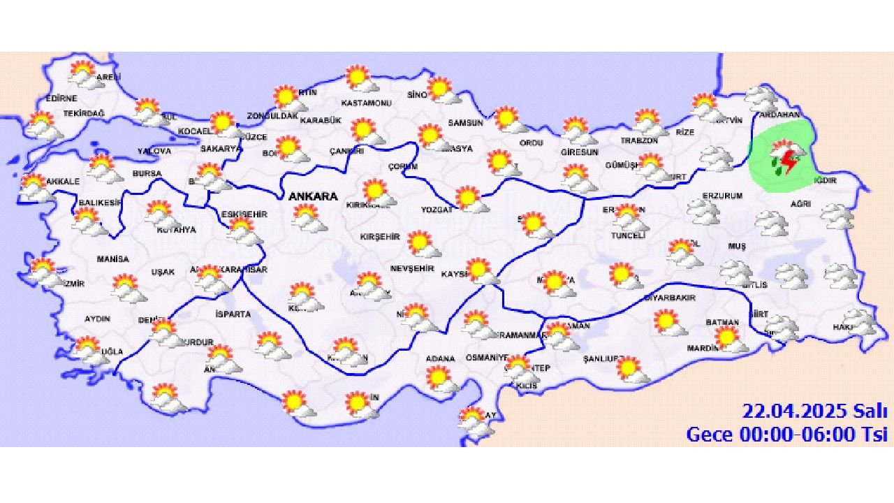 22 Nisan 2025 Türkiye geneli hava durumu! Yurdun büyük bölümünde hava sıcaklıkları mevsim normallerinin üzerinde olacak... 2
