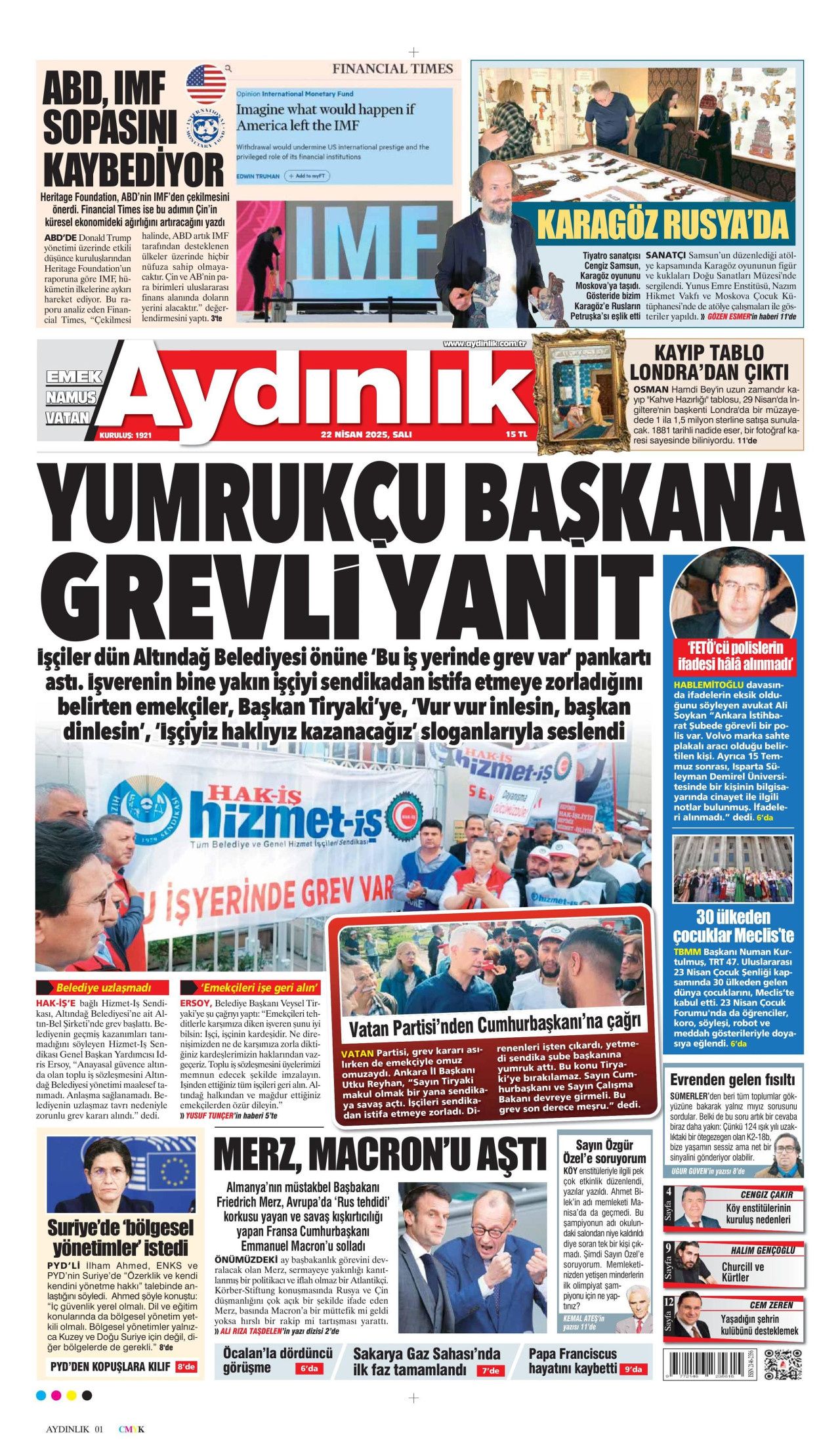 Gıda krizlerine ilk müdahale Türkiye'den! Dünyanın ambarı olacağız... 22 Nisan Gazete manşetleri... 18