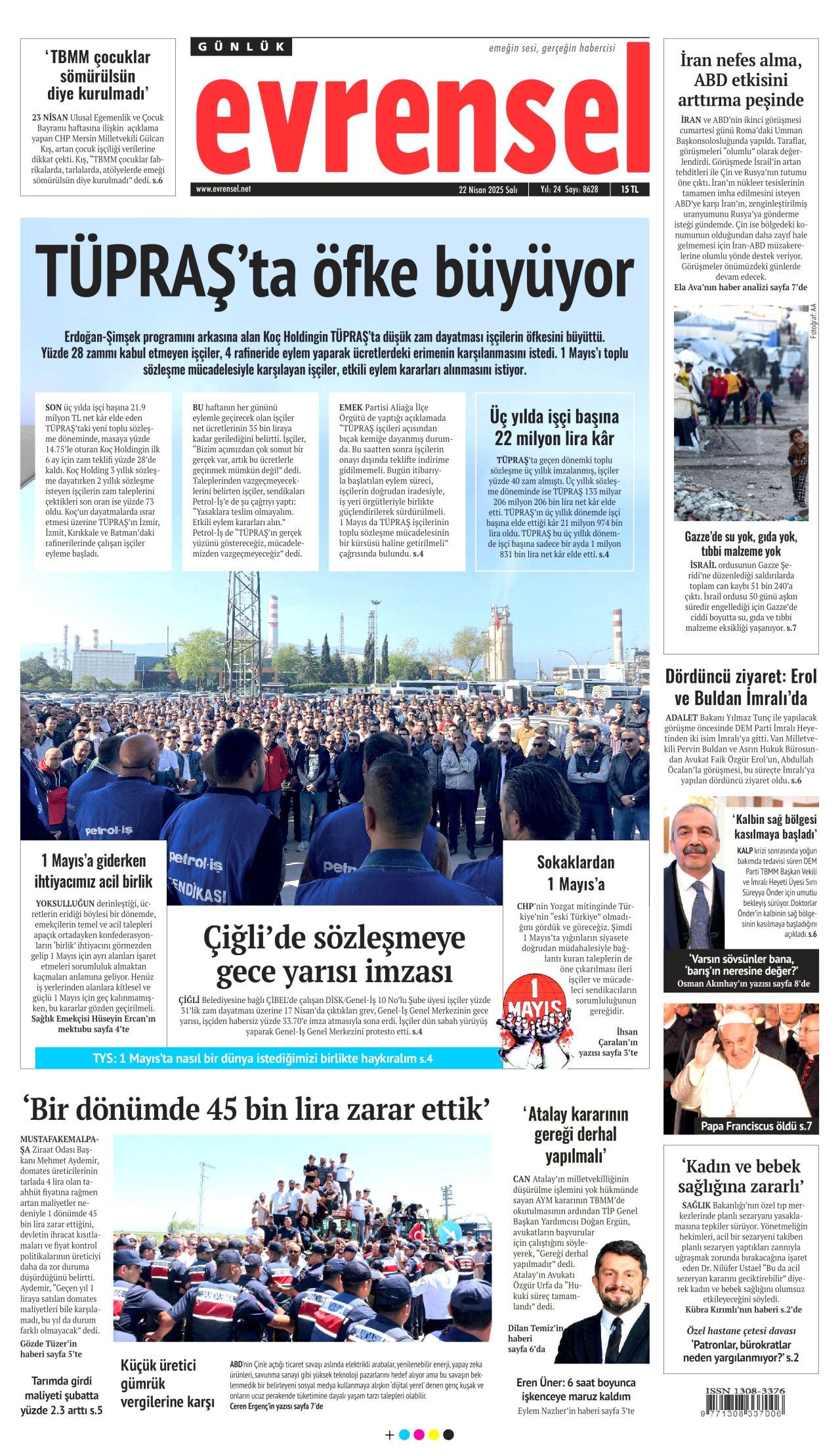 Gıda krizlerine ilk müdahale Türkiye'den! Dünyanın ambarı olacağız... 22 Nisan Gazete manşetleri... 15