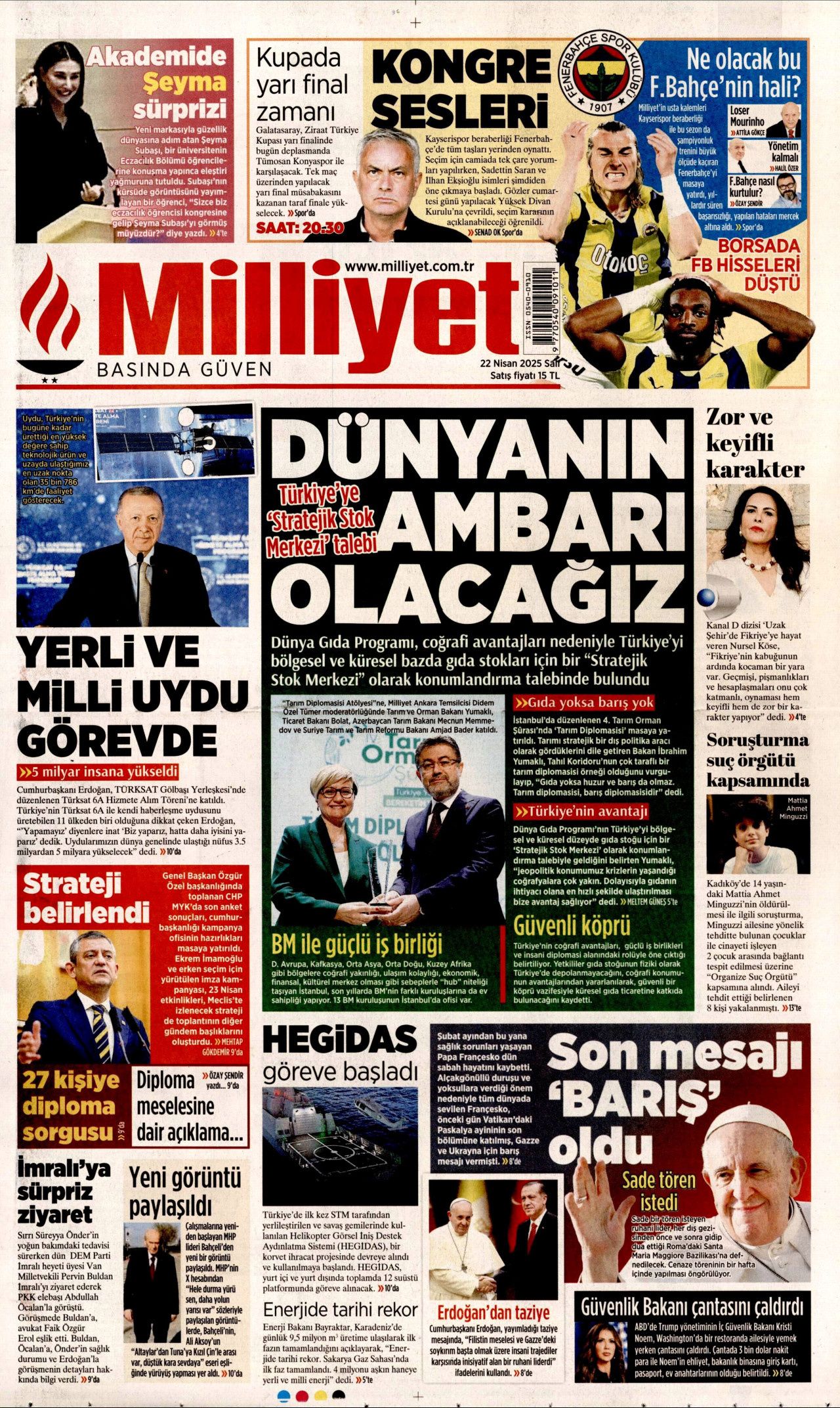 Gıda krizlerine ilk müdahale Türkiye'den! Dünyanın ambarı olacağız... 22 Nisan Gazete manşetleri... 12