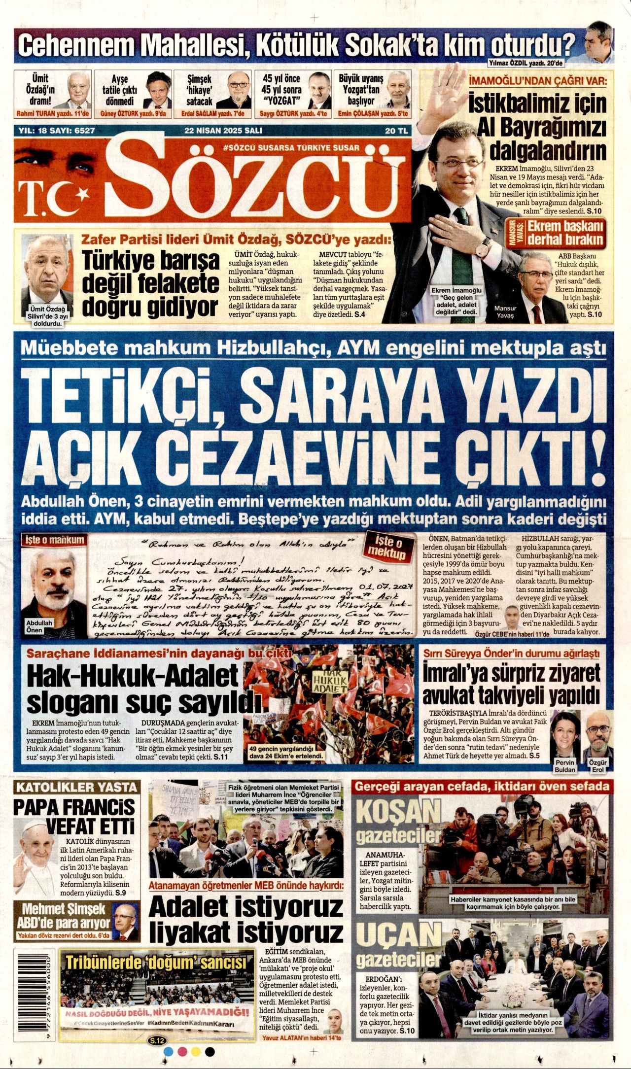 Gıda krizlerine ilk müdahale Türkiye'den! Dünyanın ambarı olacağız... 22 Nisan Gazete manşetleri... 6