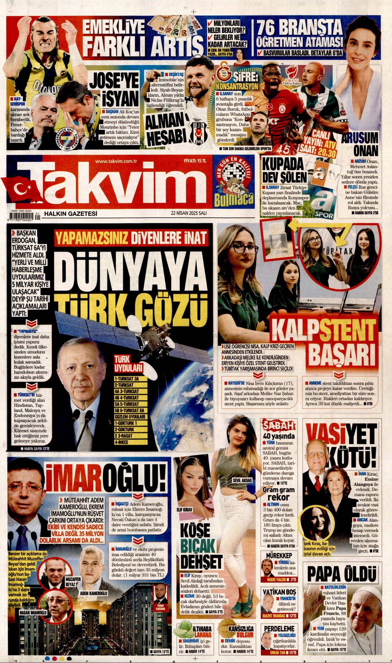 Gıda krizlerine ilk müdahale Türkiye'den! Dünyanın ambarı olacağız... 22 Nisan Gazete manşetleri... 16