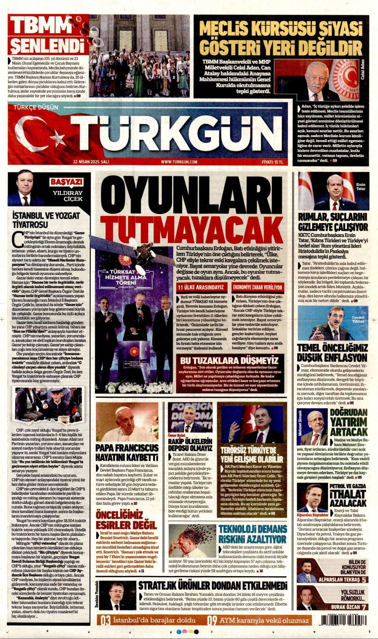 Gıda krizlerine ilk müdahale Türkiye'den! Dünyanın ambarı olacağız... 22 Nisan Gazete manşetleri... 9