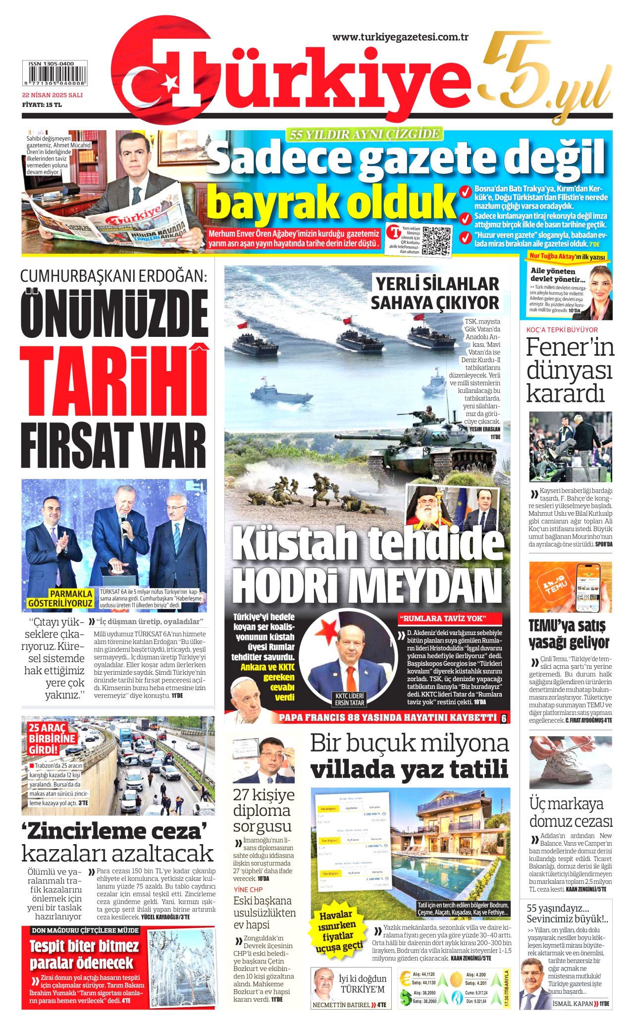Gıda krizlerine ilk müdahale Türkiye'den! Dünyanın ambarı olacağız... 22 Nisan Gazete manşetleri... 4