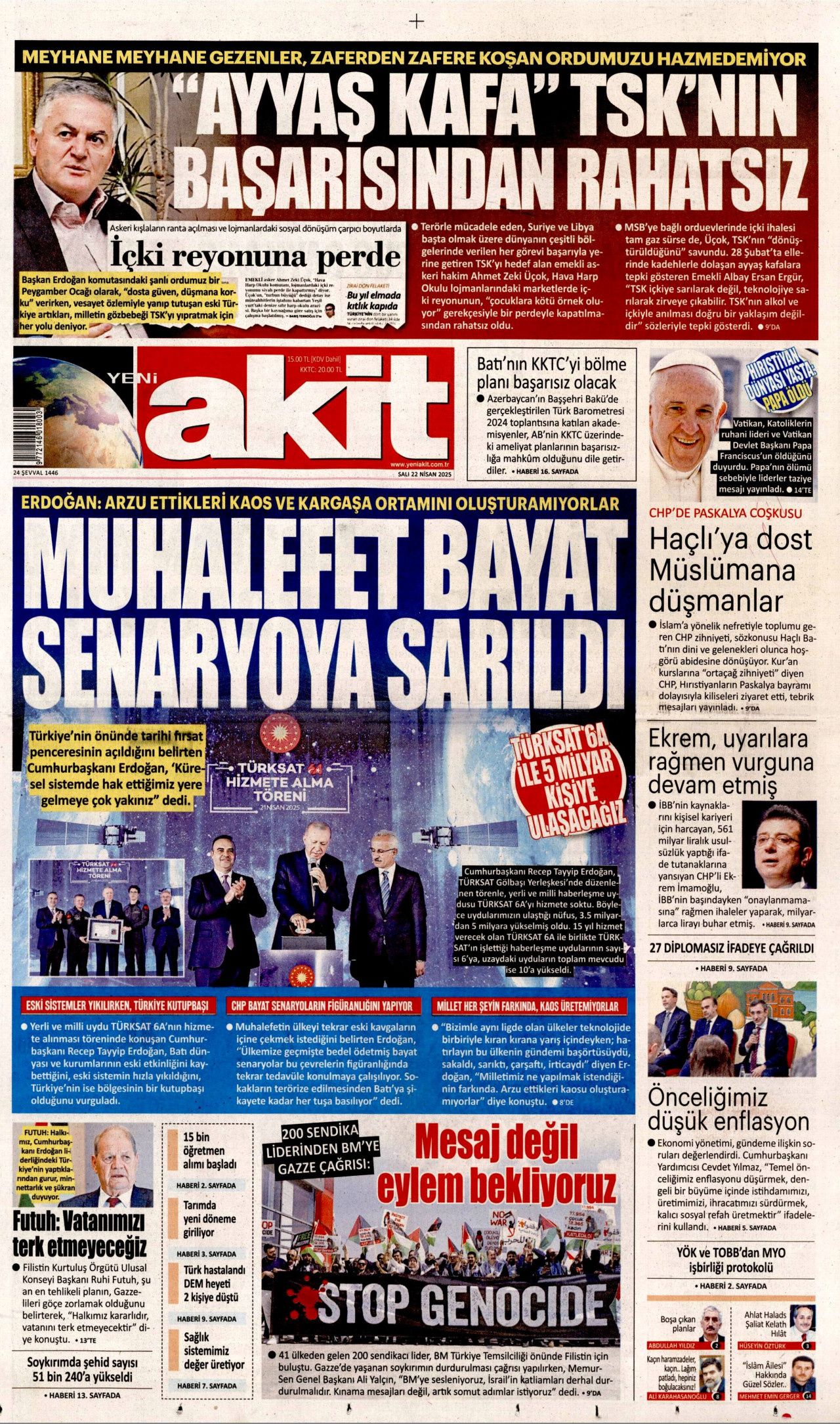 Gıda krizlerine ilk müdahale Türkiye'den! Dünyanın ambarı olacağız... 22 Nisan Gazete manşetleri... 10