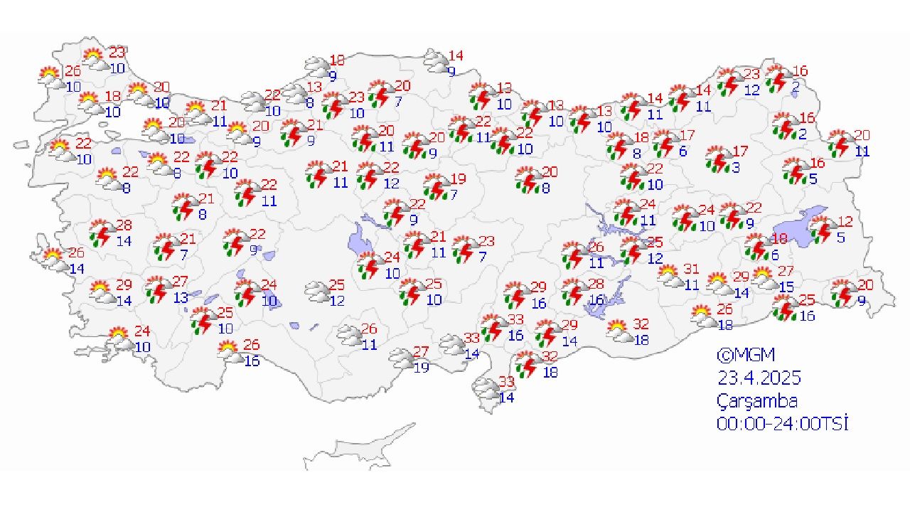 23 Nisan 2025 yurt genelinde yağış bekleniyor! İşte Ankara, İstanbul ve İzmir'de beklenen sıcaklıklar... 1