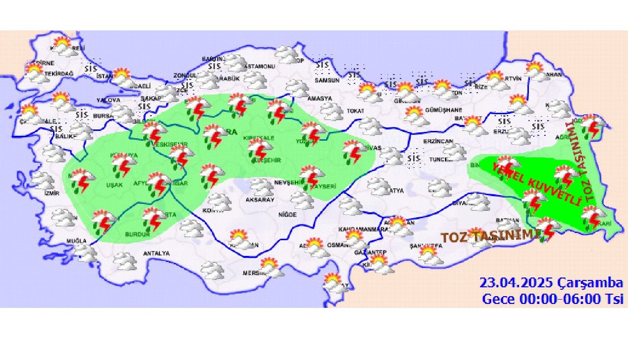 24 Nisan 2025 yurt geneli hava durumu! Deprem bölgesinde yağış bekleniyor mu? 3