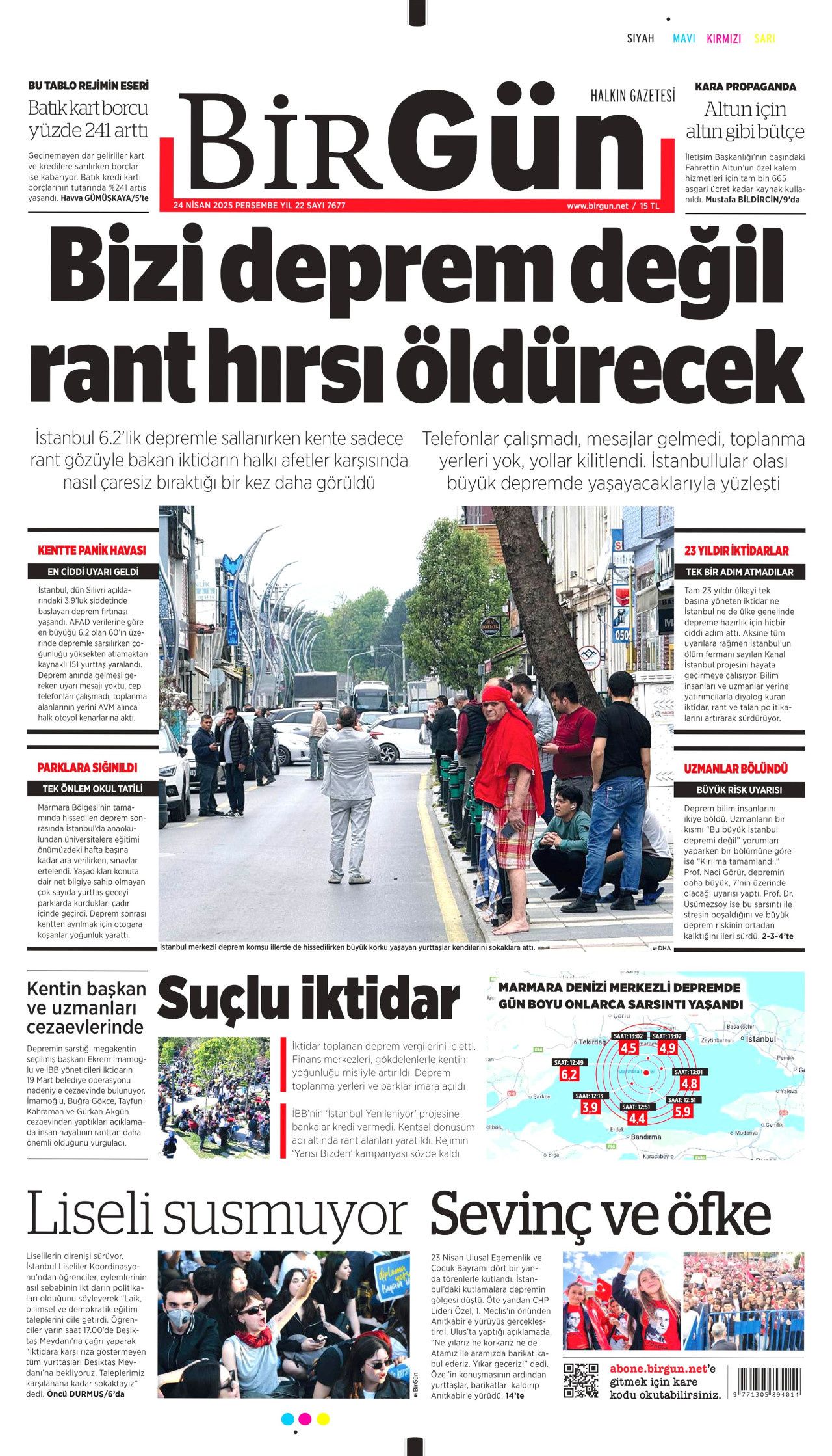 İstanbul'da paniğe yol açan 6.2'lik deprem gazete manşetlerinde! Bu deprem o deprem mi? Uzmanlar bölündü... 23