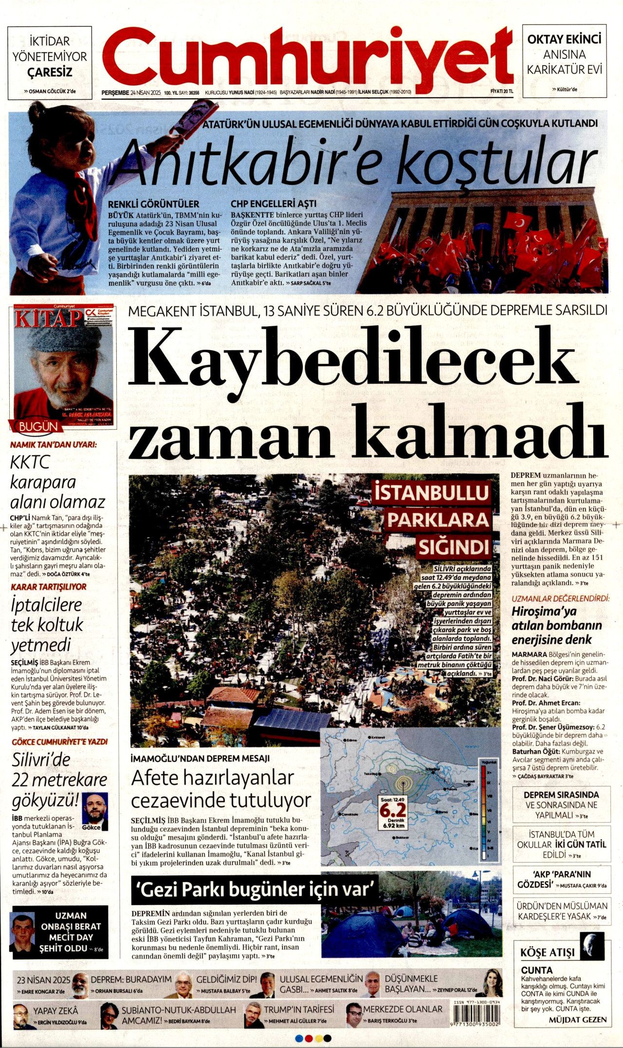 İstanbul'da paniğe yol açan 6.2'lik deprem gazete manşetlerinde! Bu deprem o deprem mi? Uzmanlar bölündü... 6