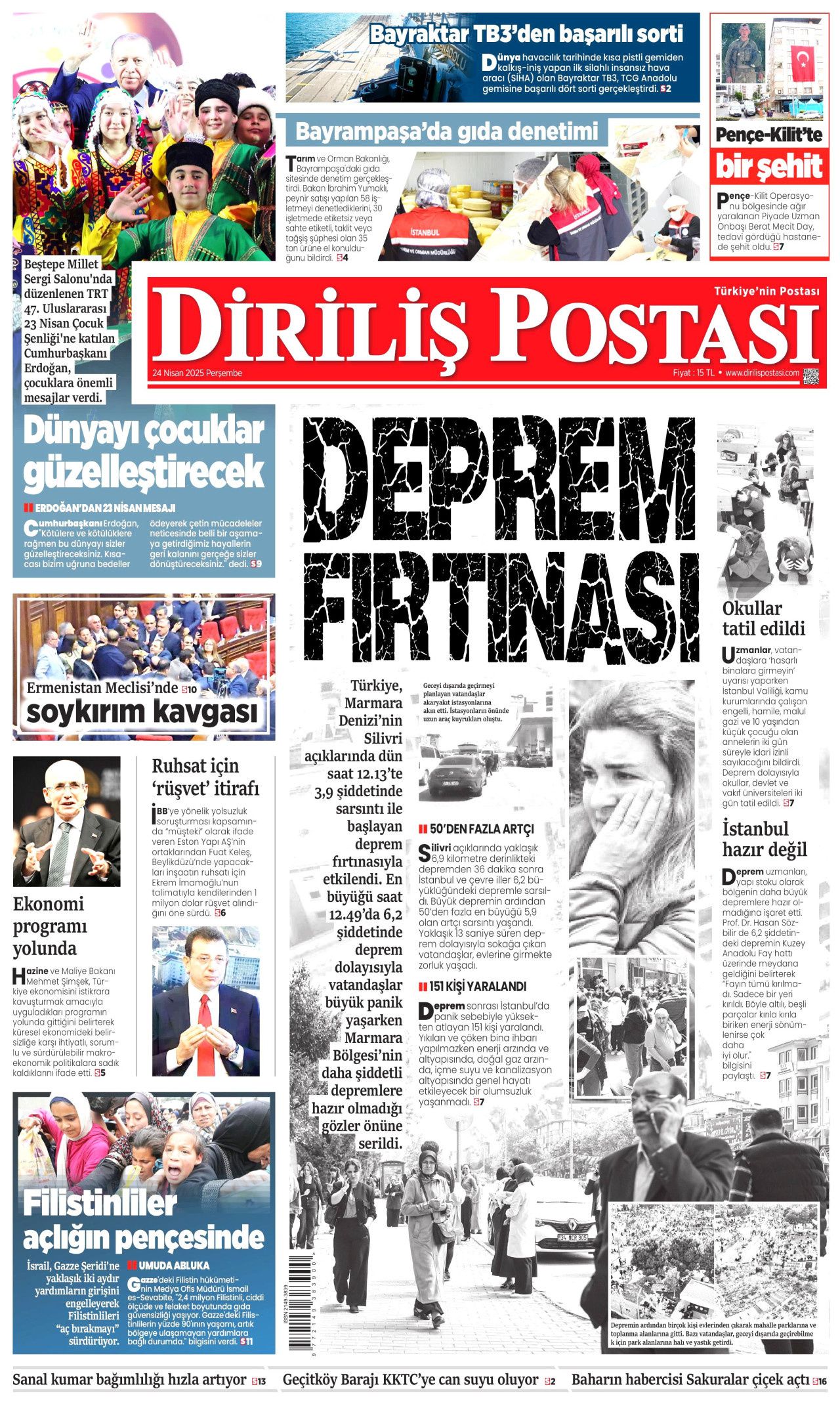 İstanbul'da paniğe yol açan 6.2'lik deprem gazete manşetlerinde! Bu deprem o deprem mi? Uzmanlar bölündü... 22