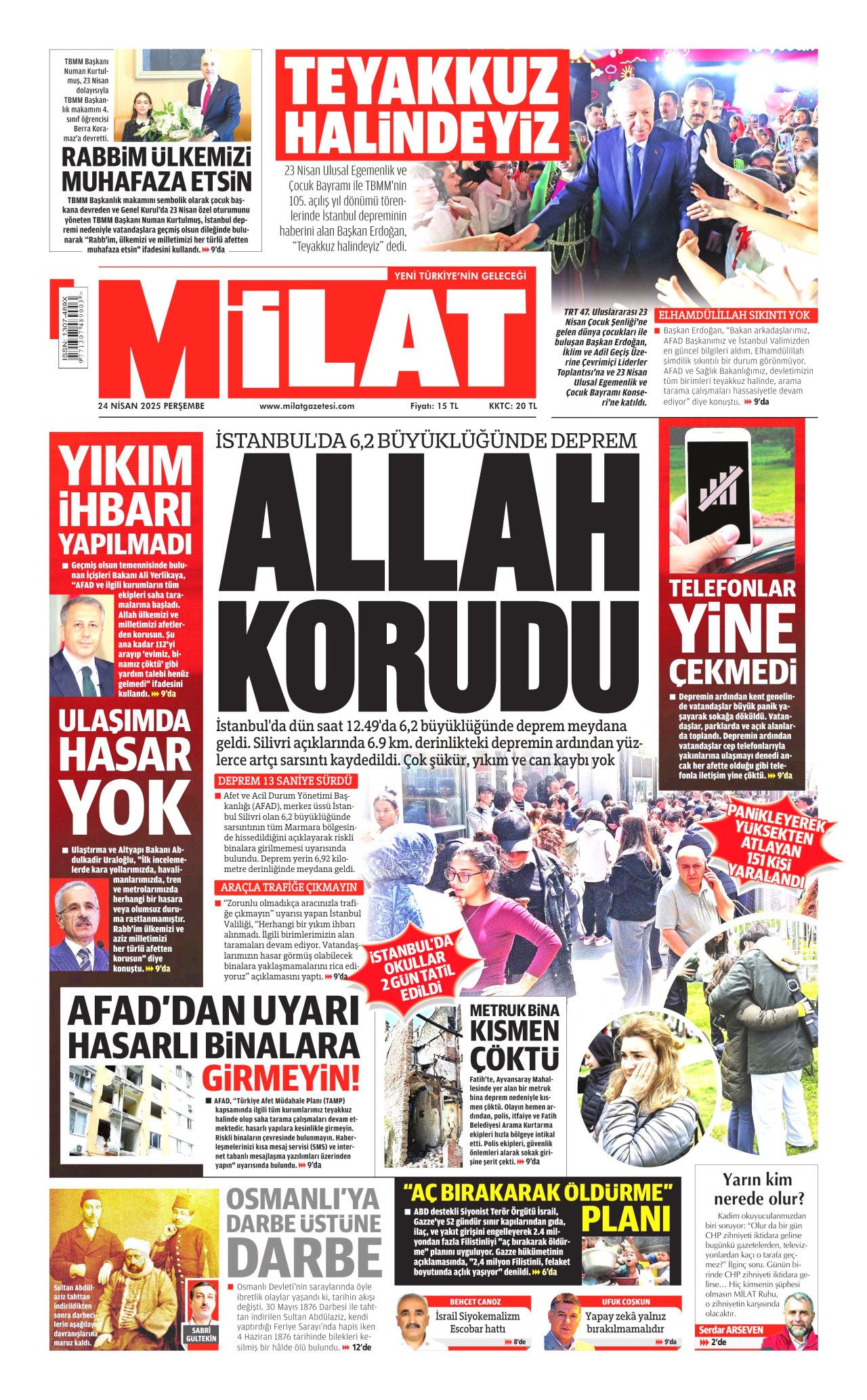 İstanbul'da paniğe yol açan 6.2'lik deprem gazete manşetlerinde! Bu deprem o deprem mi? Uzmanlar bölündü... 15