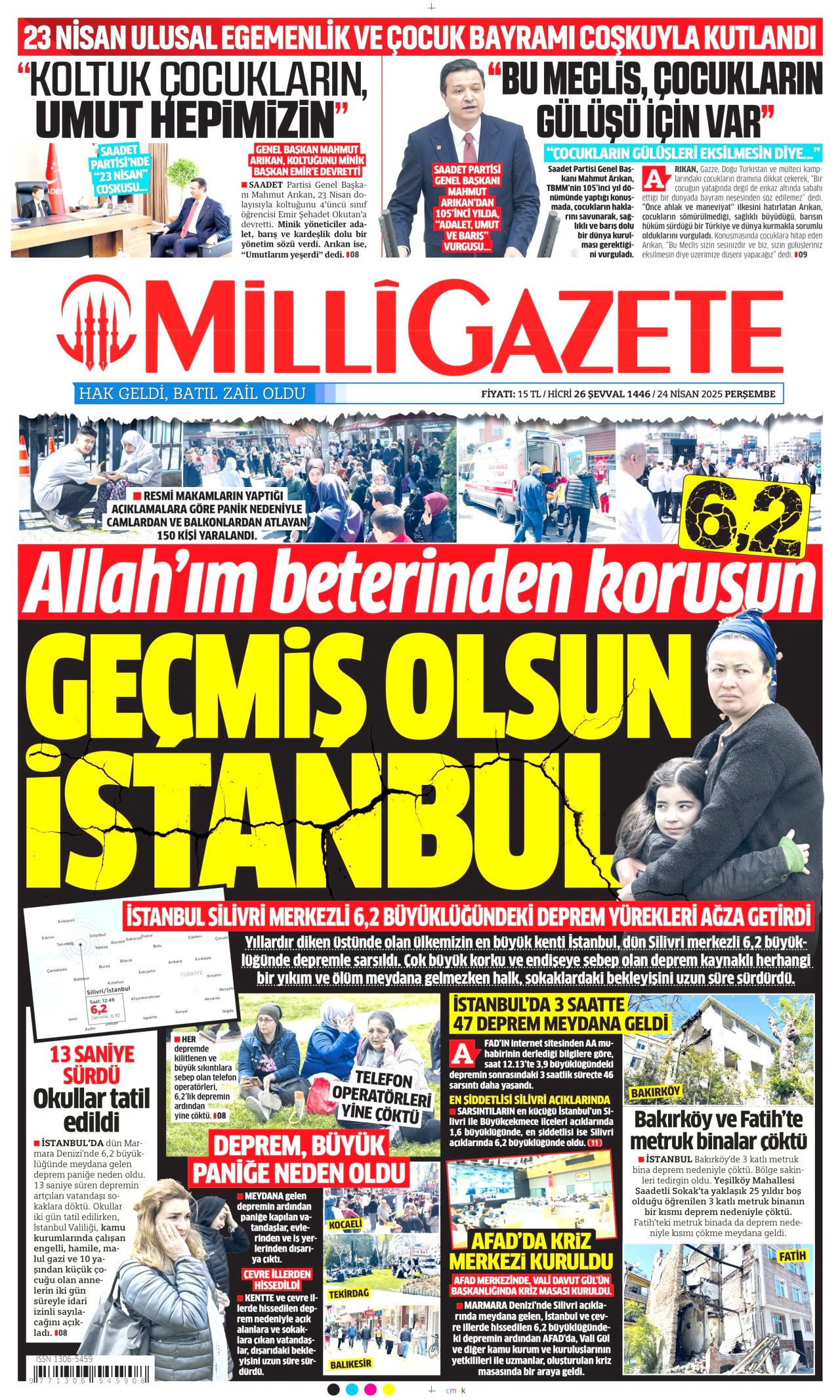 İstanbul'da paniğe yol açan 6.2'lik deprem gazete manşetlerinde! Bu deprem o deprem mi? Uzmanlar bölündü... 8