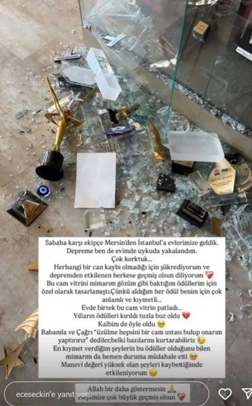 Şarkıcı Ece Seçkin depreme uykuda yakalandı! Ödülleri tuzla buz oldu 4