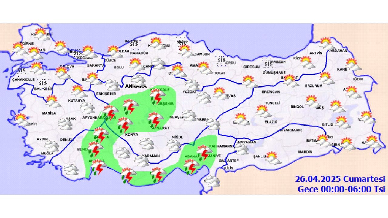 26 Nisan 2025 Cumartesi Türkiye geneli hava durumu tahminleri yayınlandı! İşte il il beklenen hava sıcaklıkları... 1