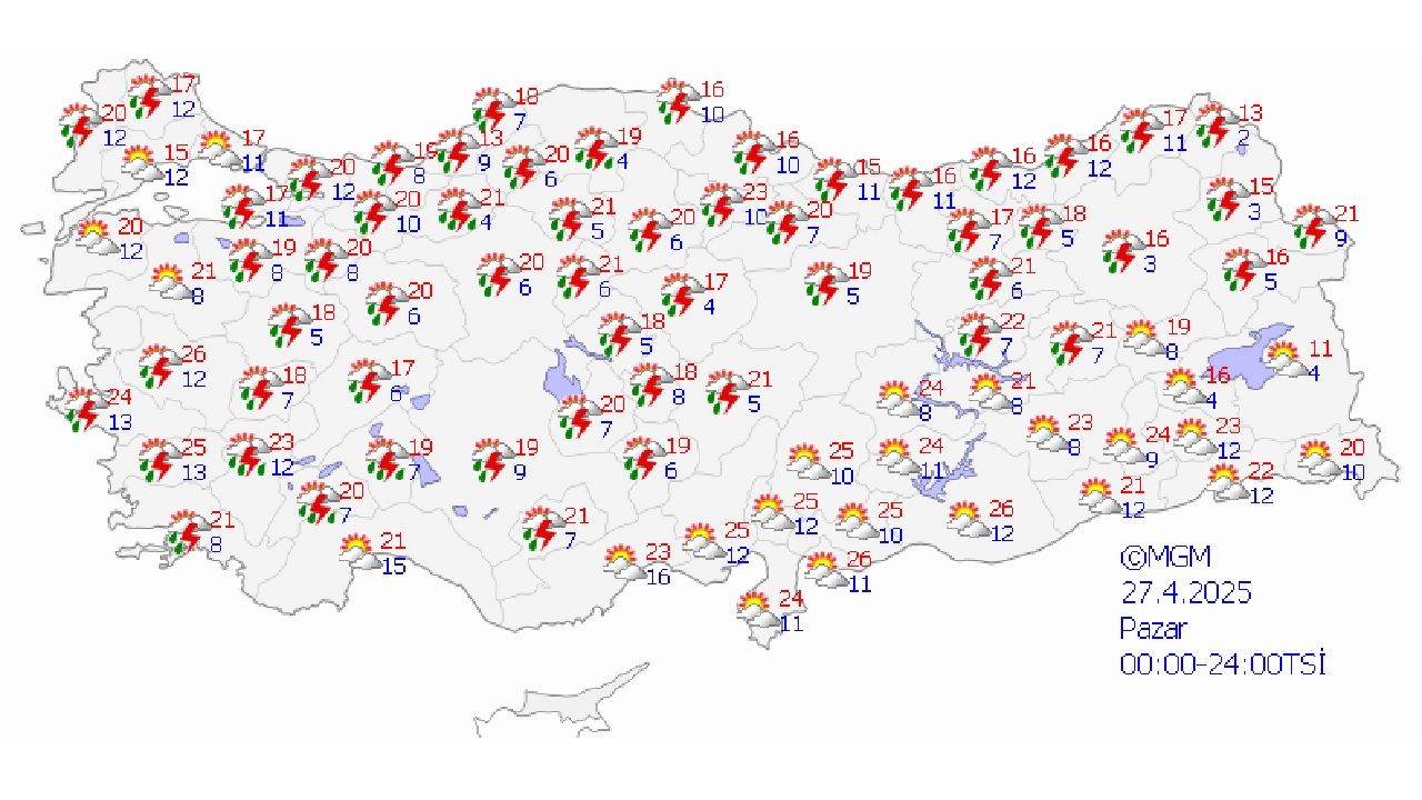 27 Nisan 2025 Pazar hava durumu tahminleri yayınlandı! Ankara, İstanbul ve İzmir'de beklenen hava sıcaklıkları... 1