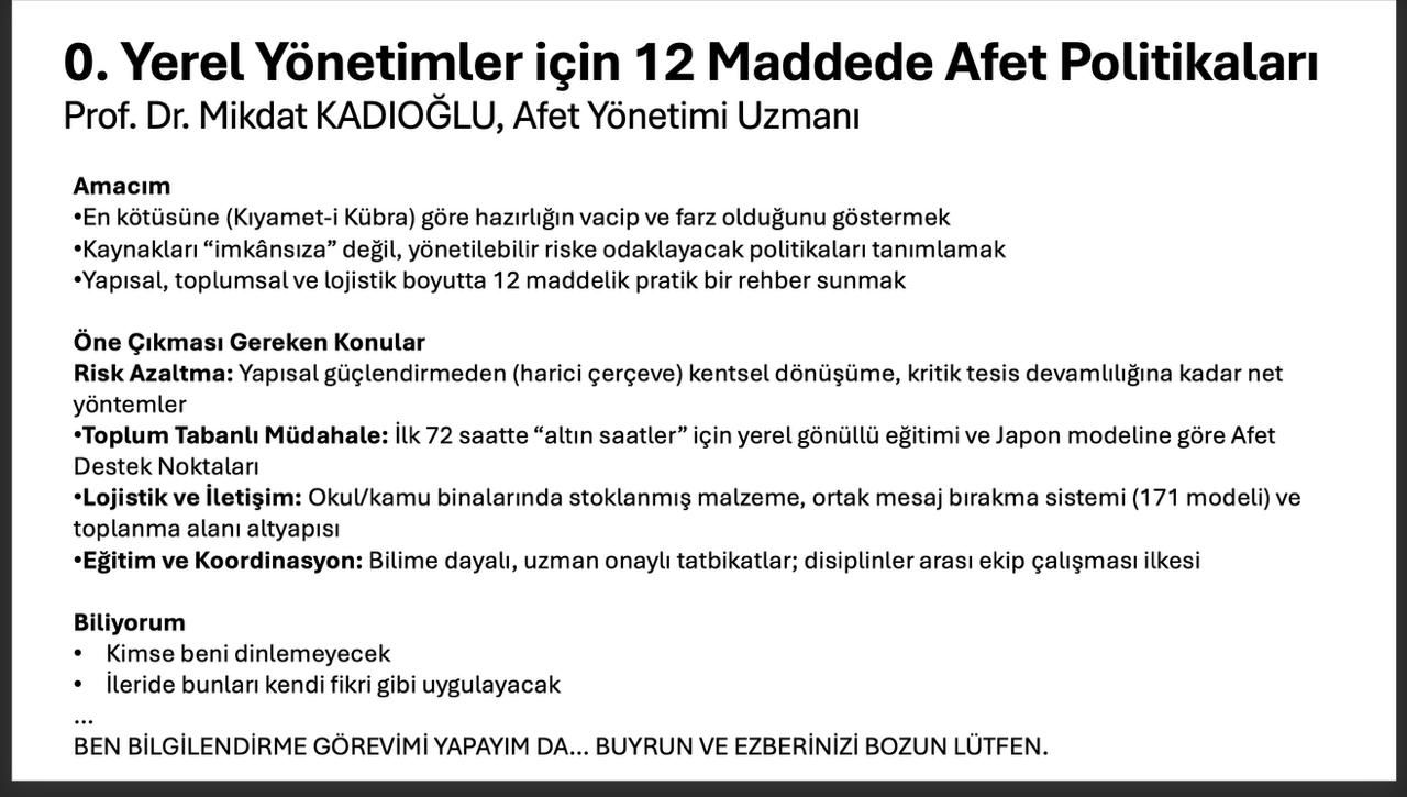 Yerel yönetimler deprem için neler yapmalı? Yazarımız Prof. Mikdat Kadıoğlu madde madde sıraladı 1